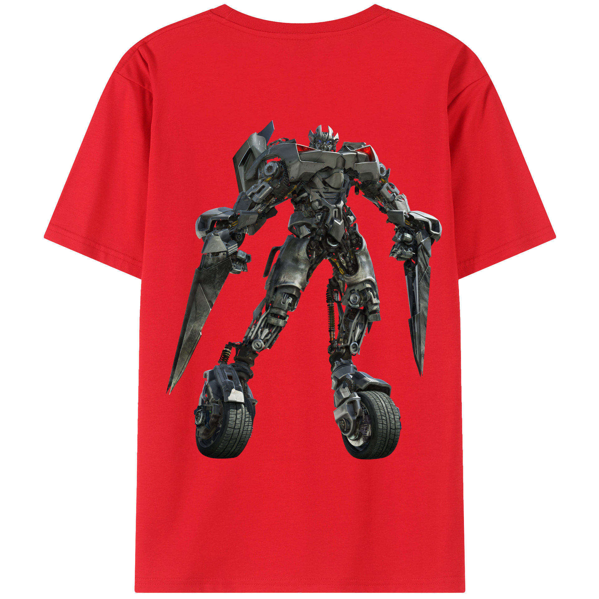 （画像用） Transformers トランスフォーマー 綿100％ メンズ半袖Tシャツ（バックプリント） 通気性