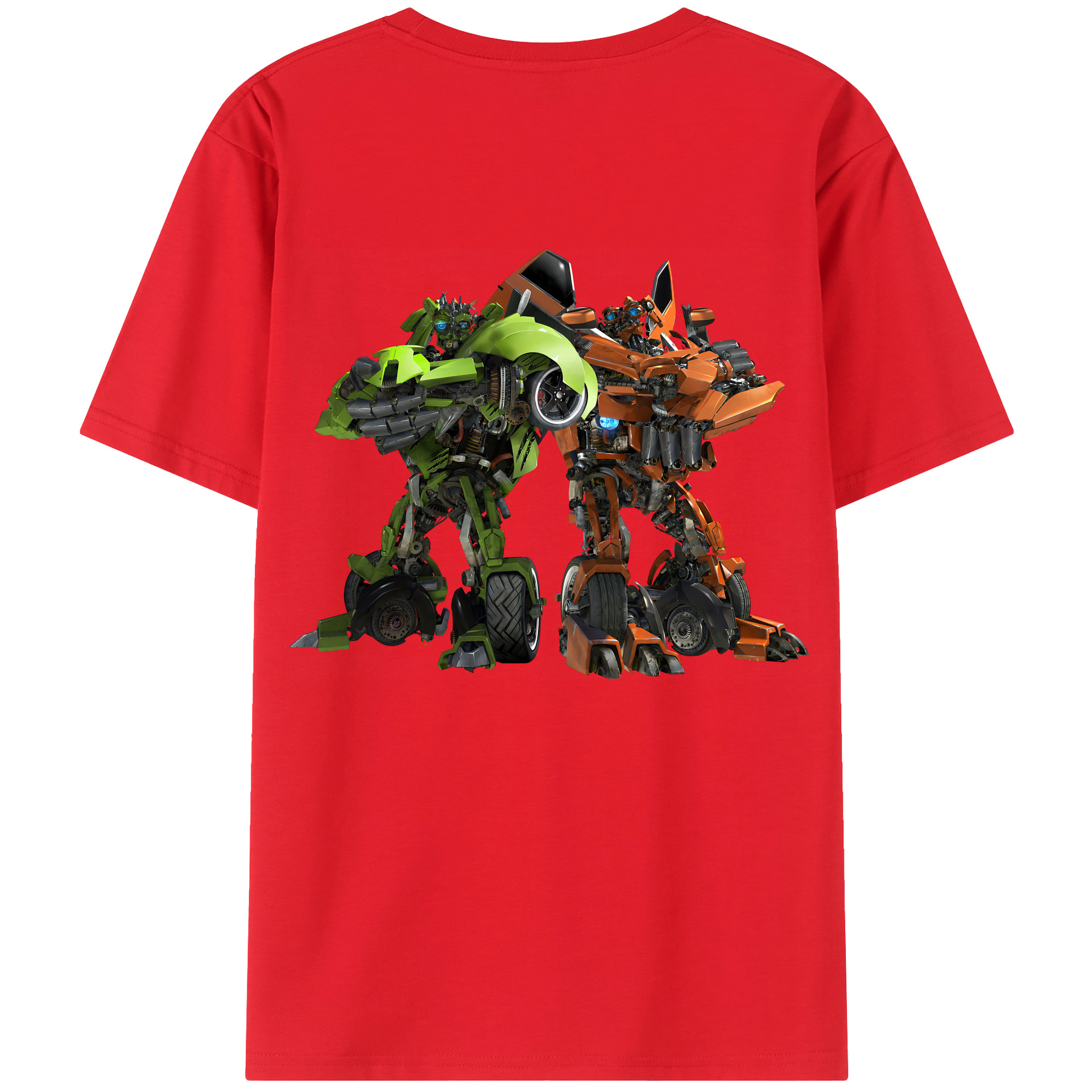 （画像用） Transformers トランスフォーマー 綿100％ メンズ半袖Tシャツ（バックプリント） 通気性