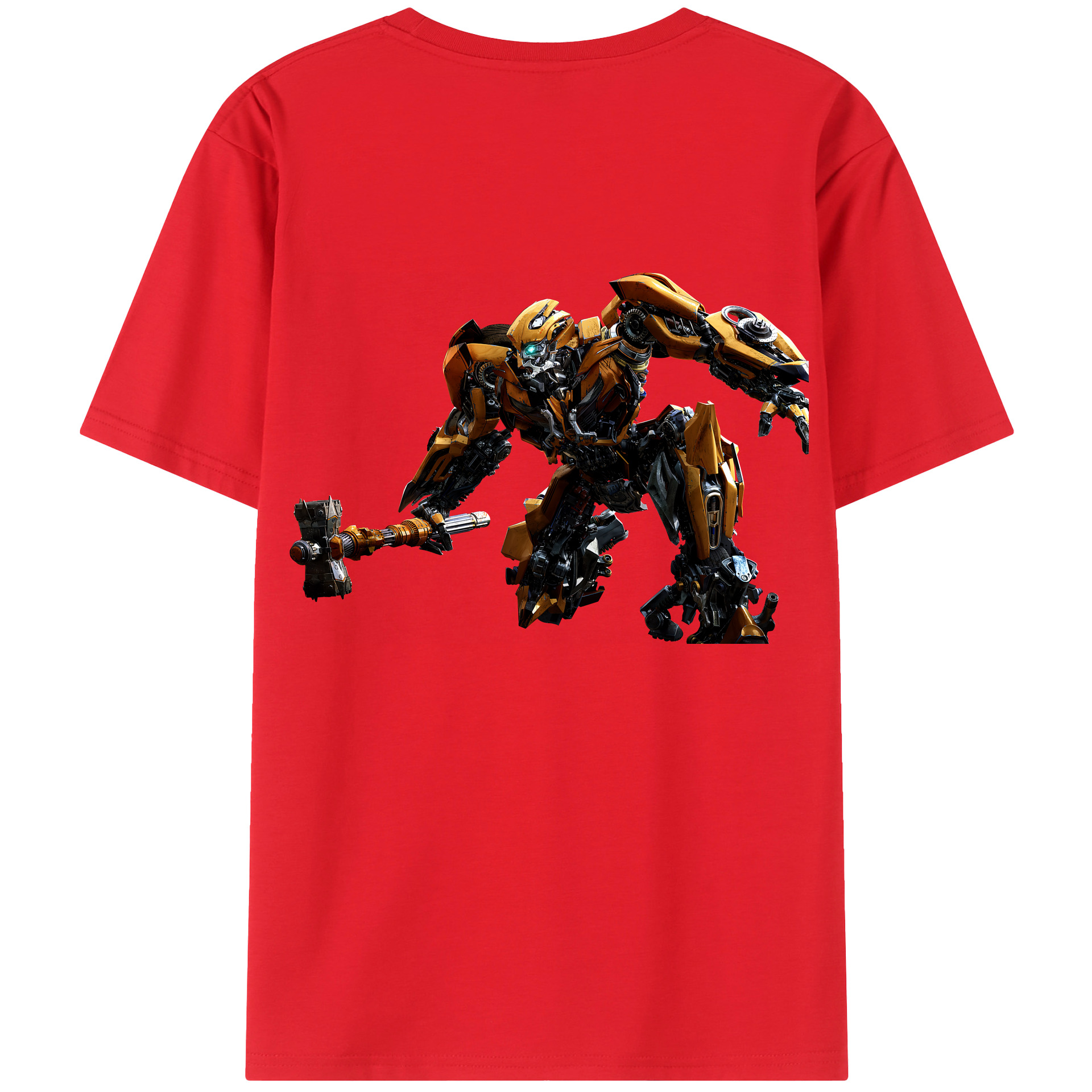 （画像用） Transformers トランスフォーマー 綿100％ メンズ半袖Tシャツ（バックプリント） 通気性