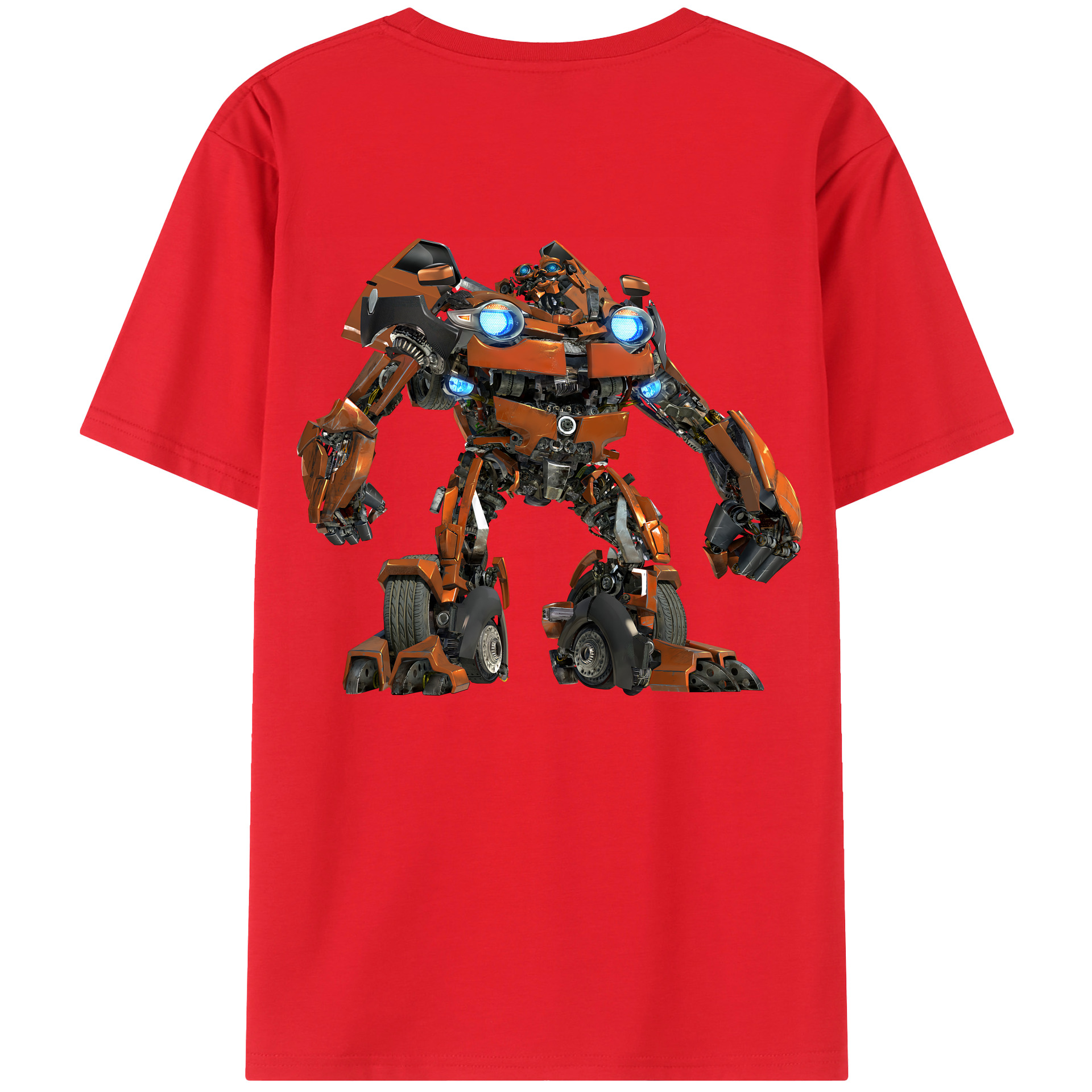 （画像用） Transformers トランスフォーマー 綿100％ メンズ半袖Tシャツ（バックプリント） 通気性