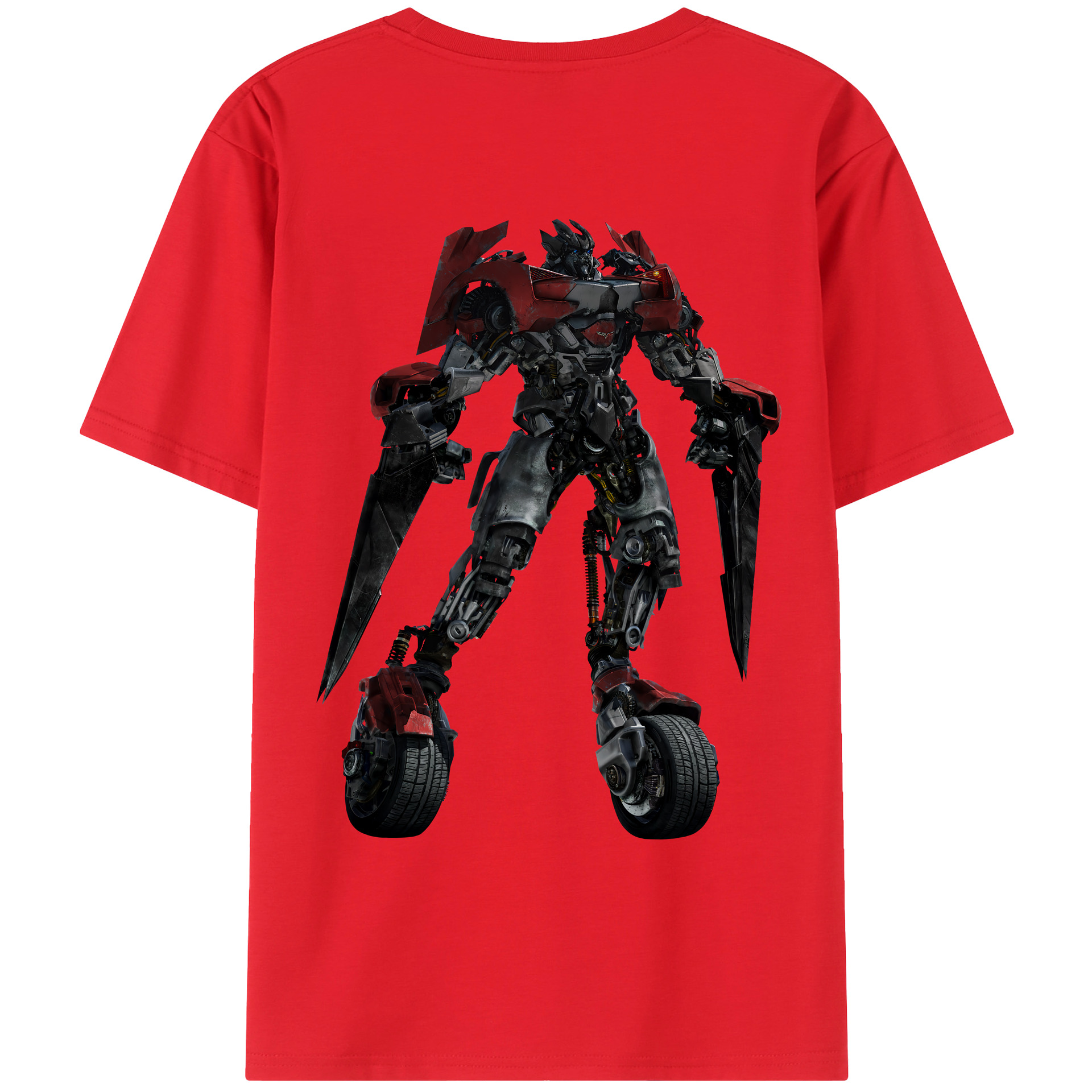 （画像用） Transformers トランスフォーマー 綿100％ メンズ半袖Tシャツ（バックプリント） 通気性
