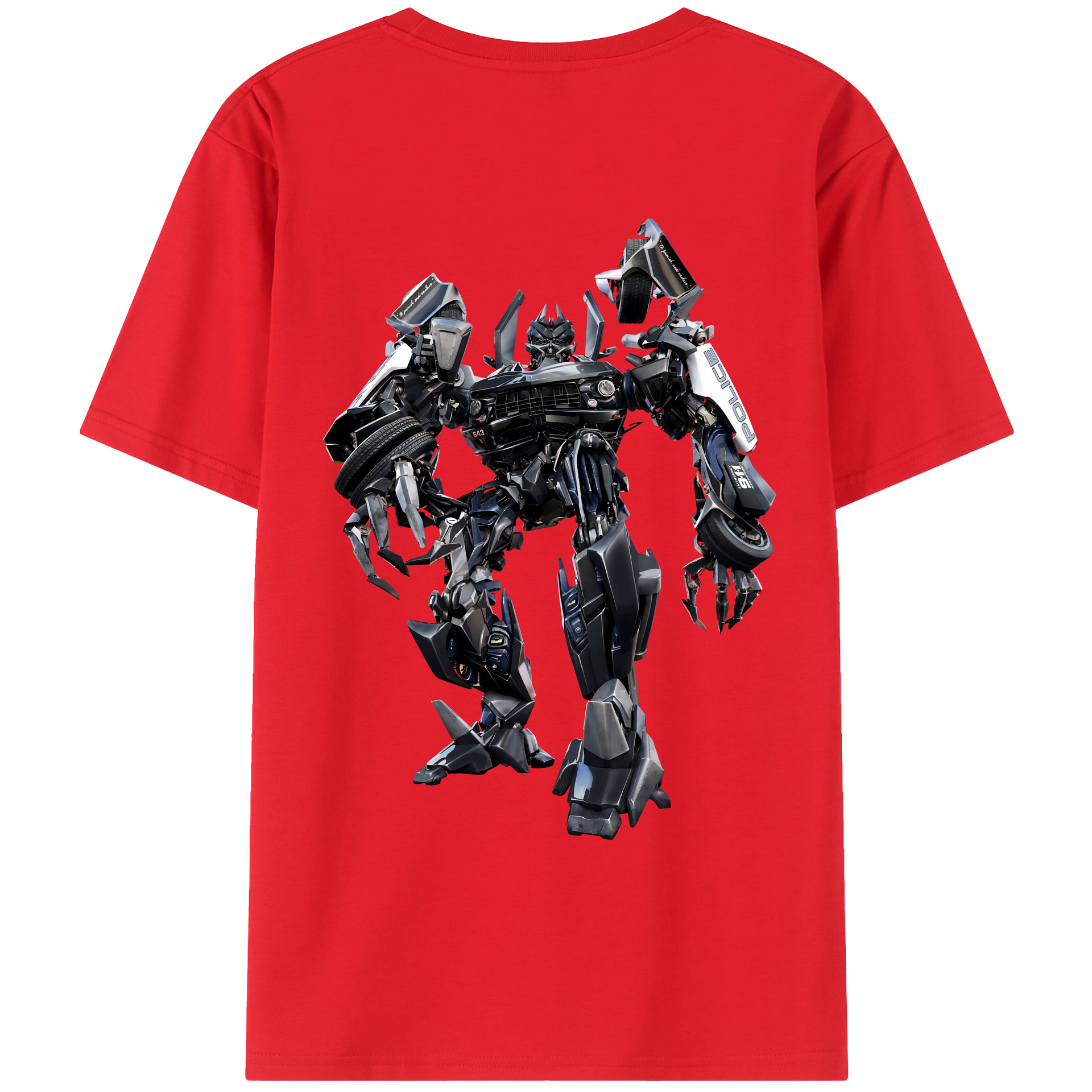 （画像用） Transformers トランスフォーマー 綿100％ メンズ半袖Tシャツ（バックプリント） 通気性
