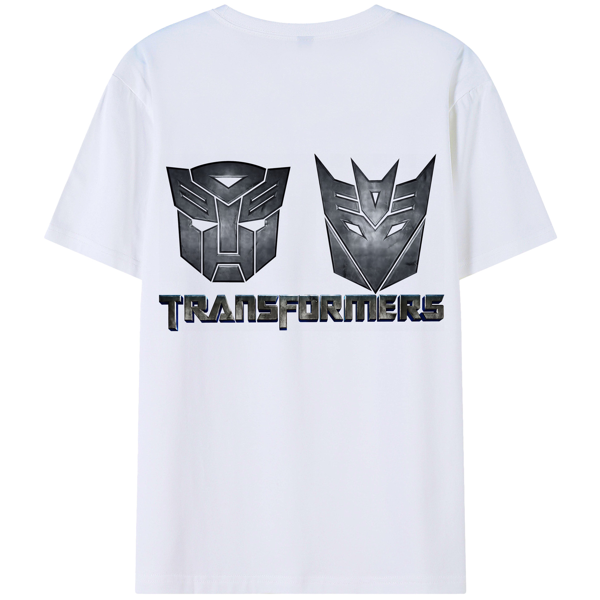 （画像用） Transformers トランスフォーマー 綿100％ メンズ半袖Tシャツ（バックプリント） 通気性