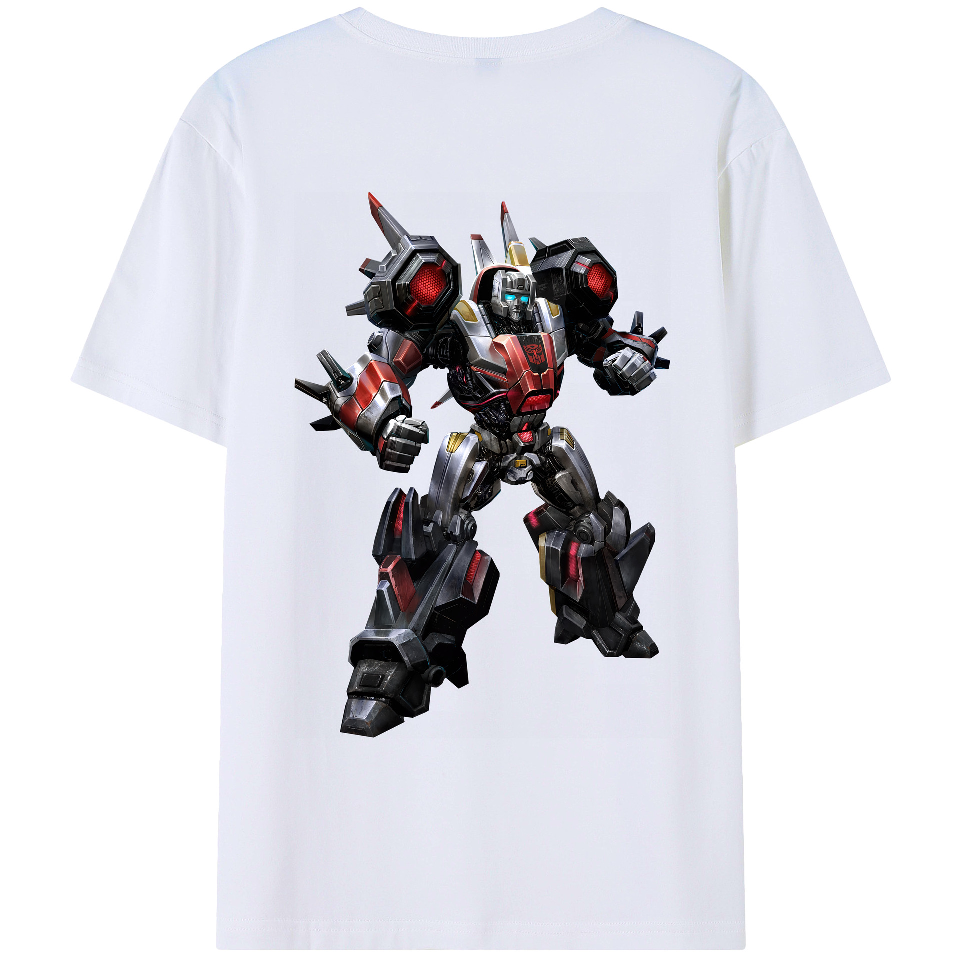 （画像用） Transformers トランスフォーマー 綿100％ メンズ半袖Tシャツ（バックプリント） 通気性