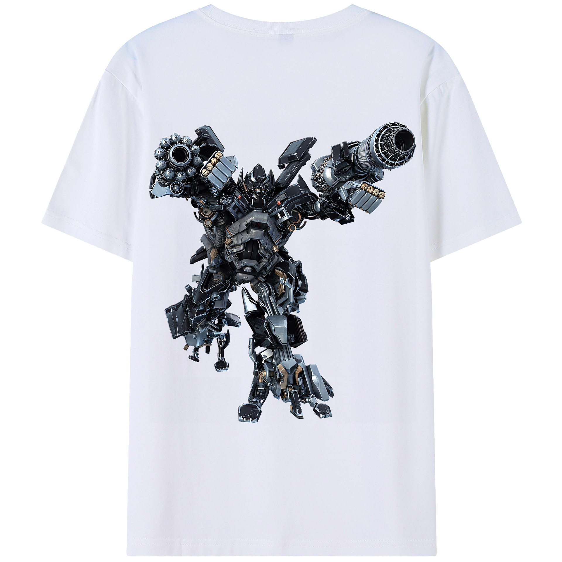 （画像用） Transformers トランスフォーマー 綿100％ メンズ半袖Tシャツ（バックプリント） 通気性