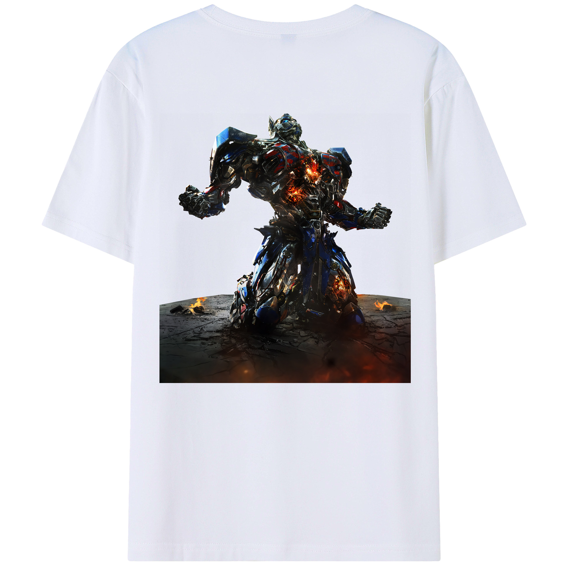 （画像用） Transformers トランスフォーマー 綿100％ メンズ半袖Tシャツ（バックプリント） 通気性