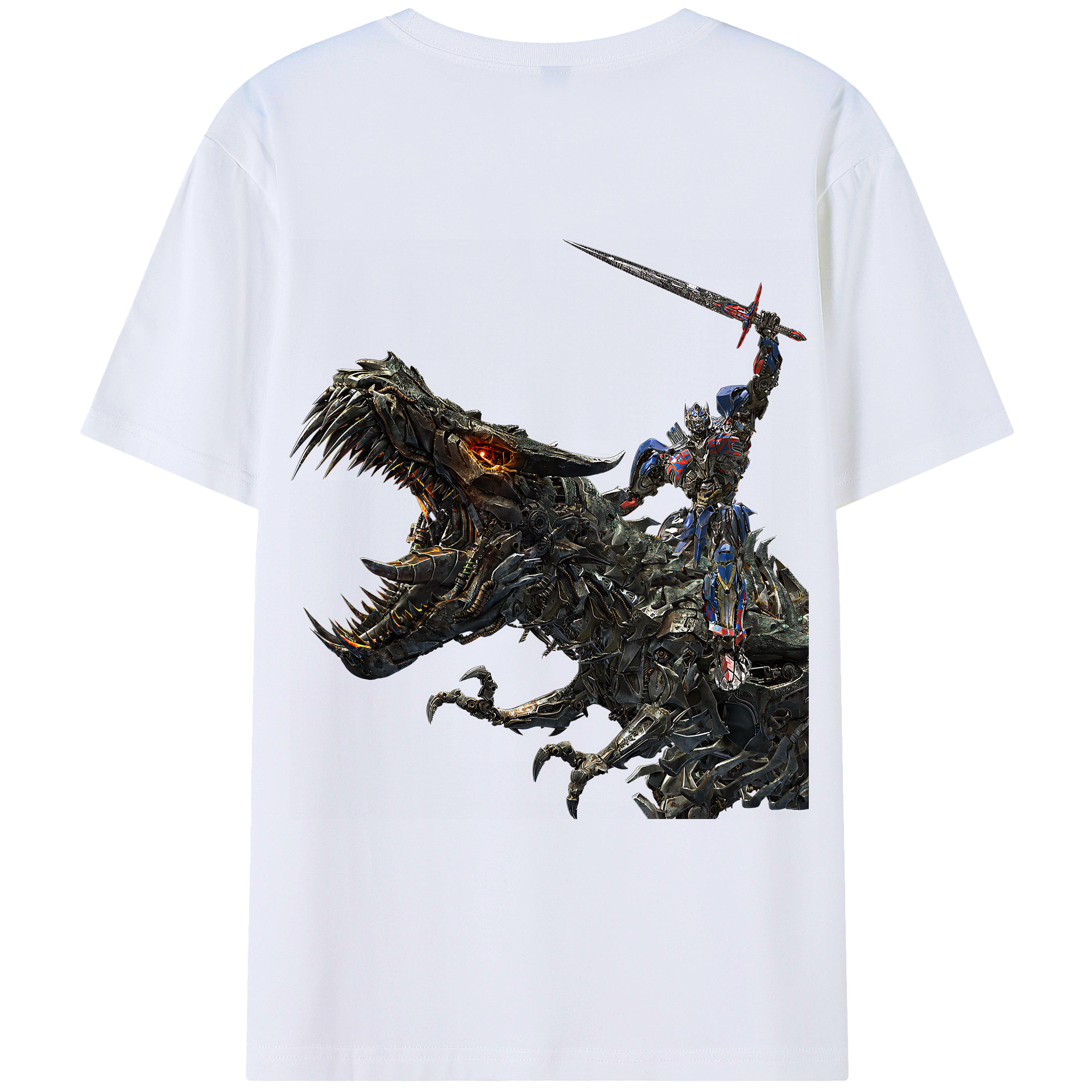 （画像用） Transformers トランスフォーマー 綿100％ メンズ半袖Tシャツ（バックプリント） 通気性