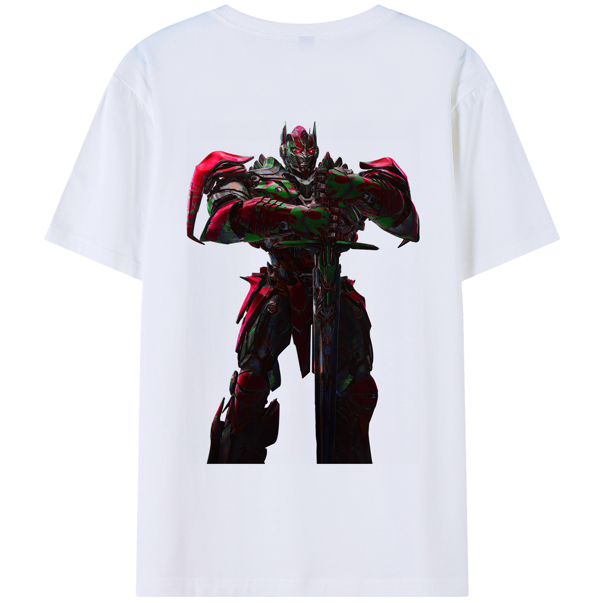（画像用） Transformers トランスフォーマー 綿100％ メンズ半袖Tシャツ（バックプリント） 通気性