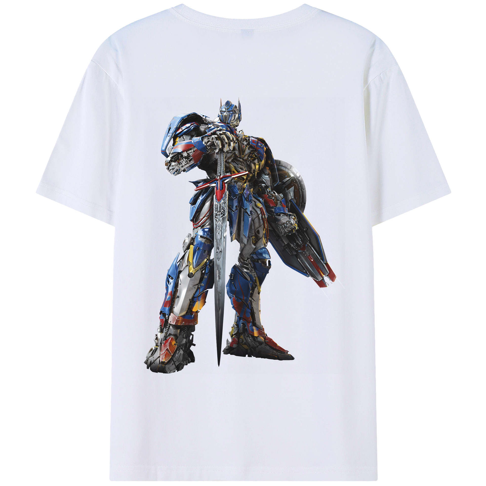 （画像用） Transformers トランスフォーマー 綿100％ メンズ半袖Tシャツ（バックプリント） 通気性