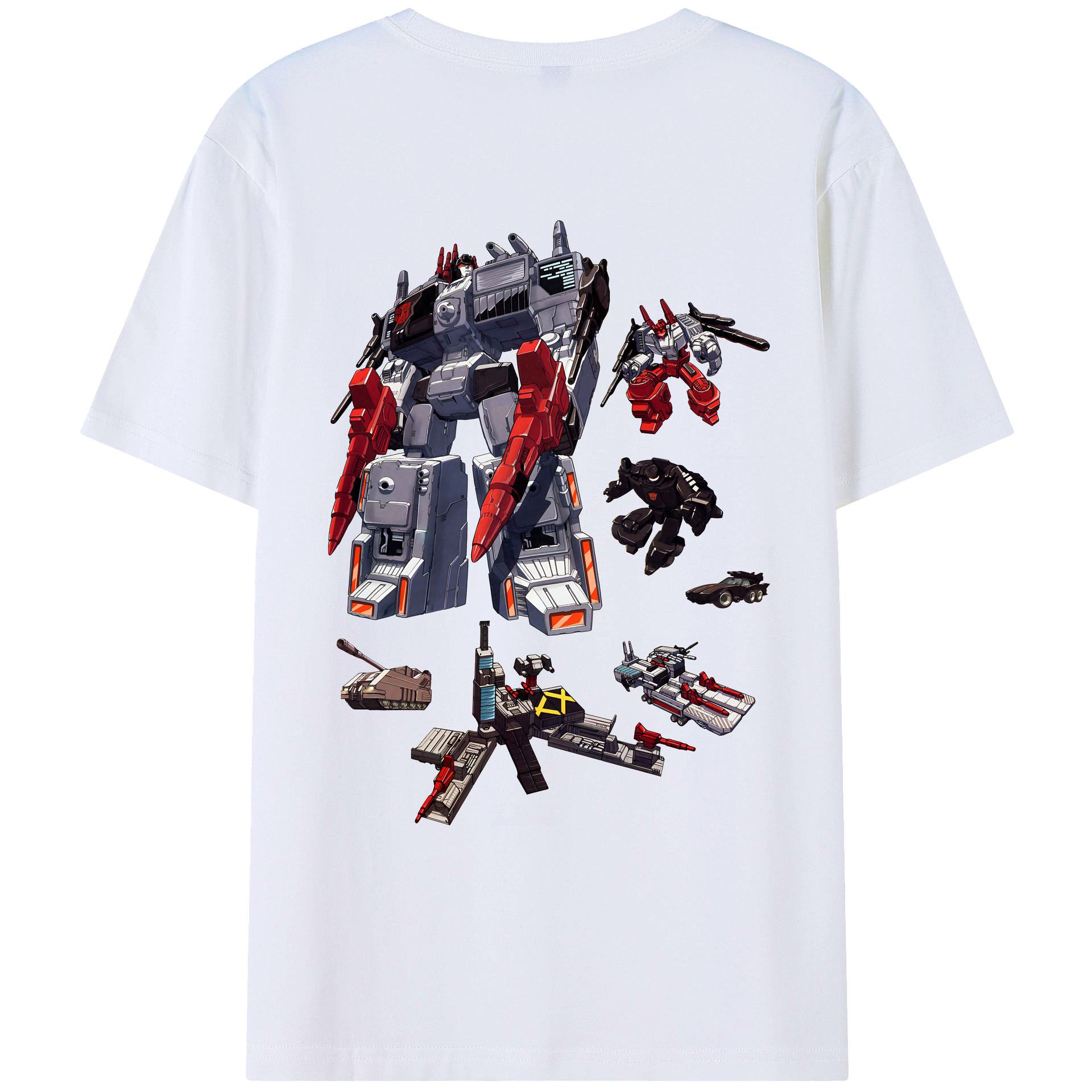 （画像用） Transformers トランスフォーマー 綿100％ メンズ半袖Tシャツ（バックプリント） 通気性