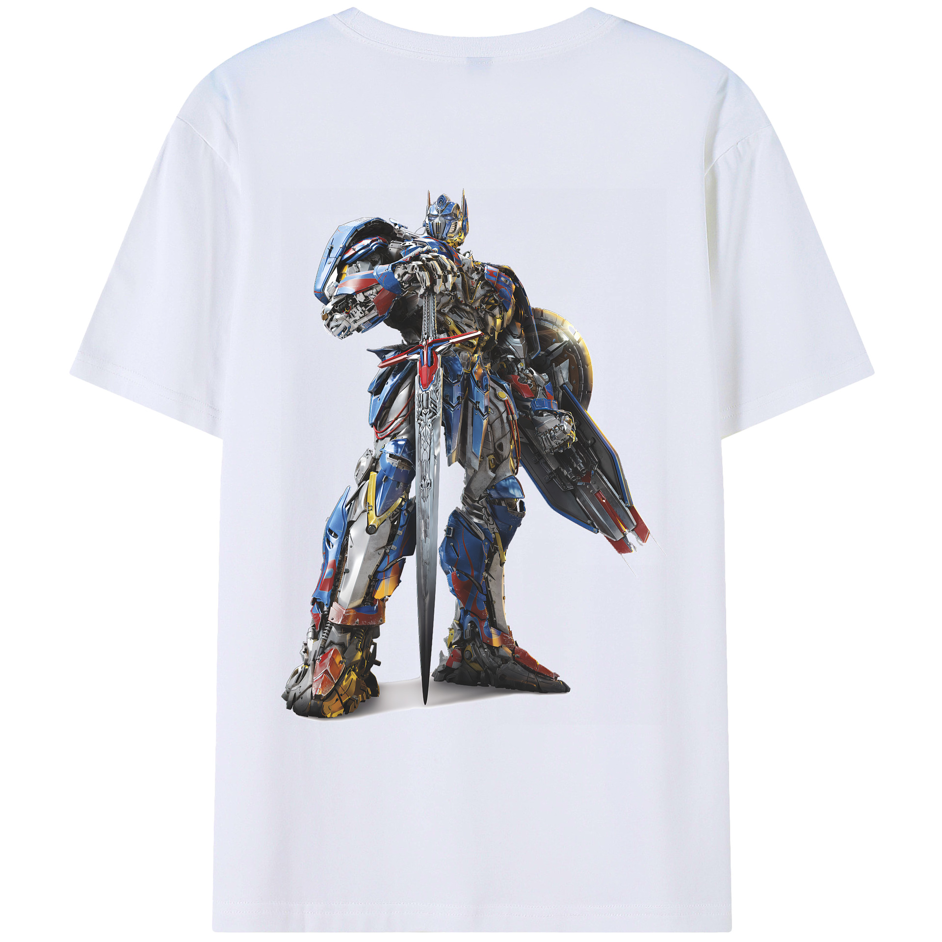 （画像用） Transformers トランスフォーマー 綿100％ メンズ半袖Tシャツ（バックプリント） 通気性