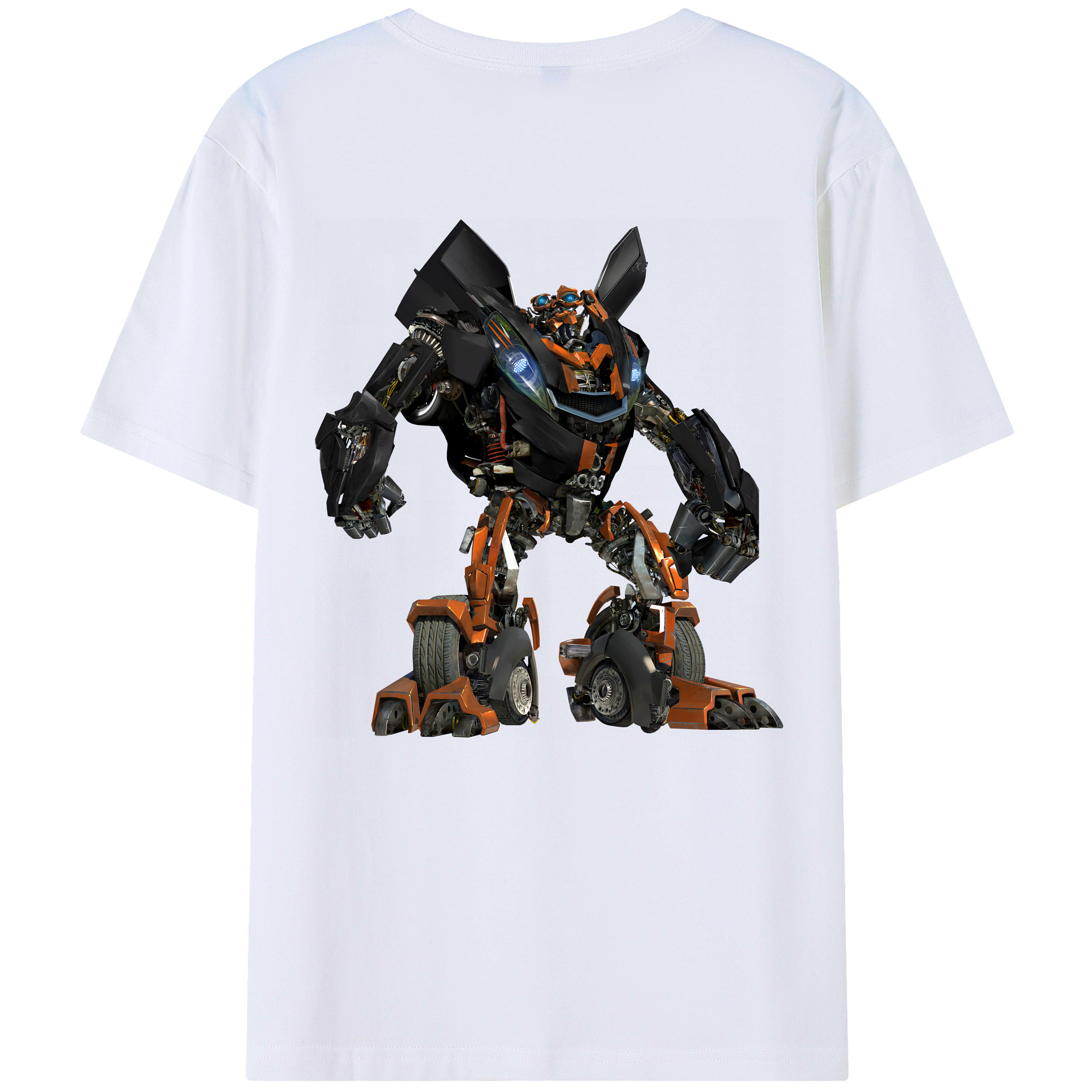 （画像用） Transformers トランスフォーマー 綿100％ メンズ半袖Tシャツ（バックプリント） 通気性