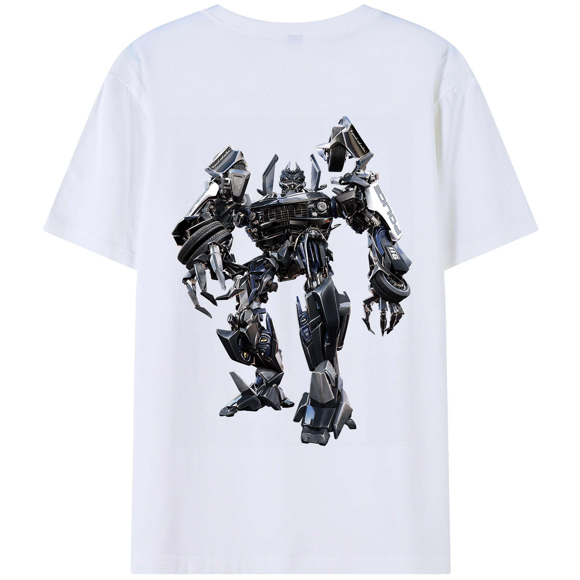 （画像用） Transformers トランスフォーマー 綿100％ メンズ半袖Tシャツ（バックプリント） 通気性