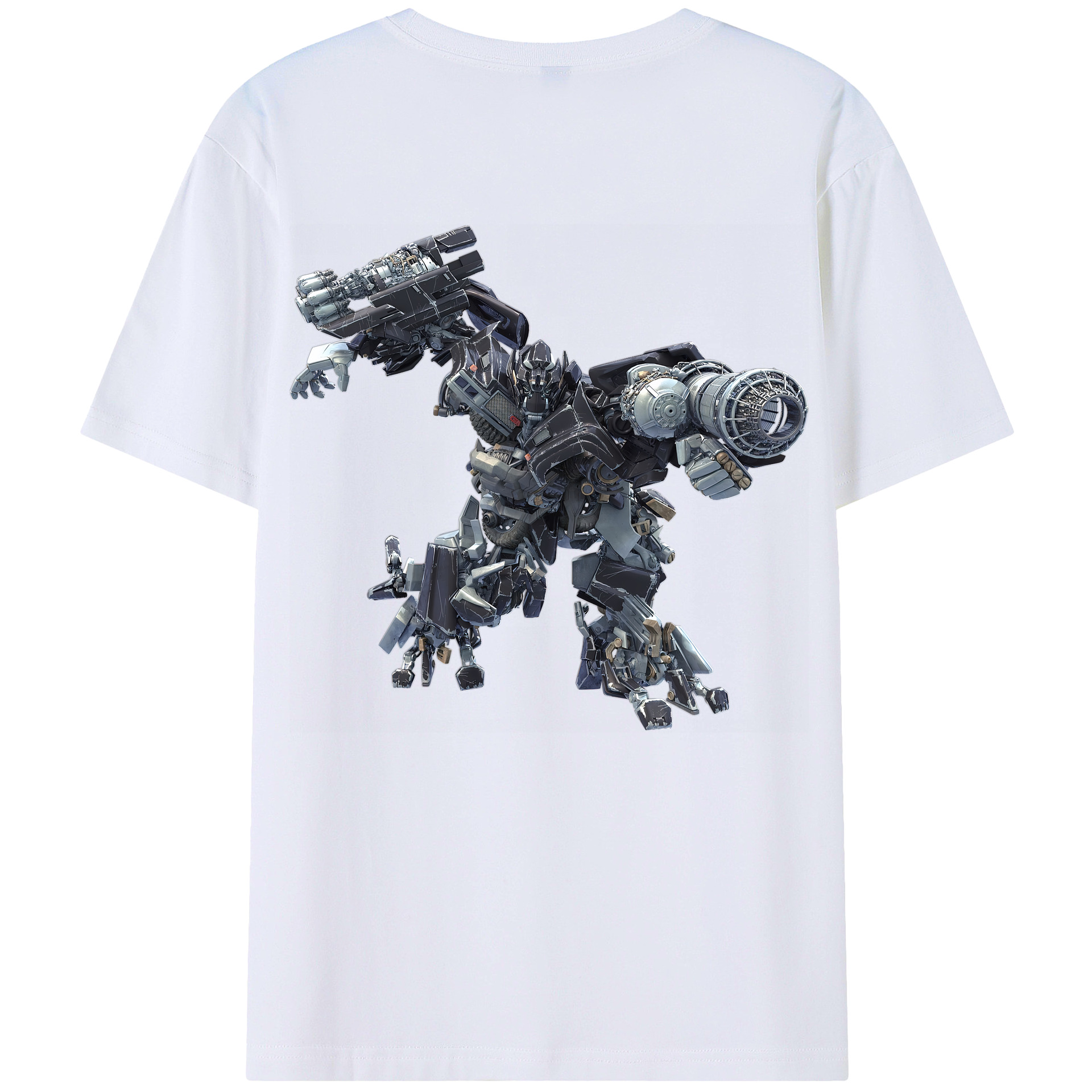 （画像用） Transformers トランスフォーマー 綿100％ メンズ半袖Tシャツ（バックプリント） 通気性