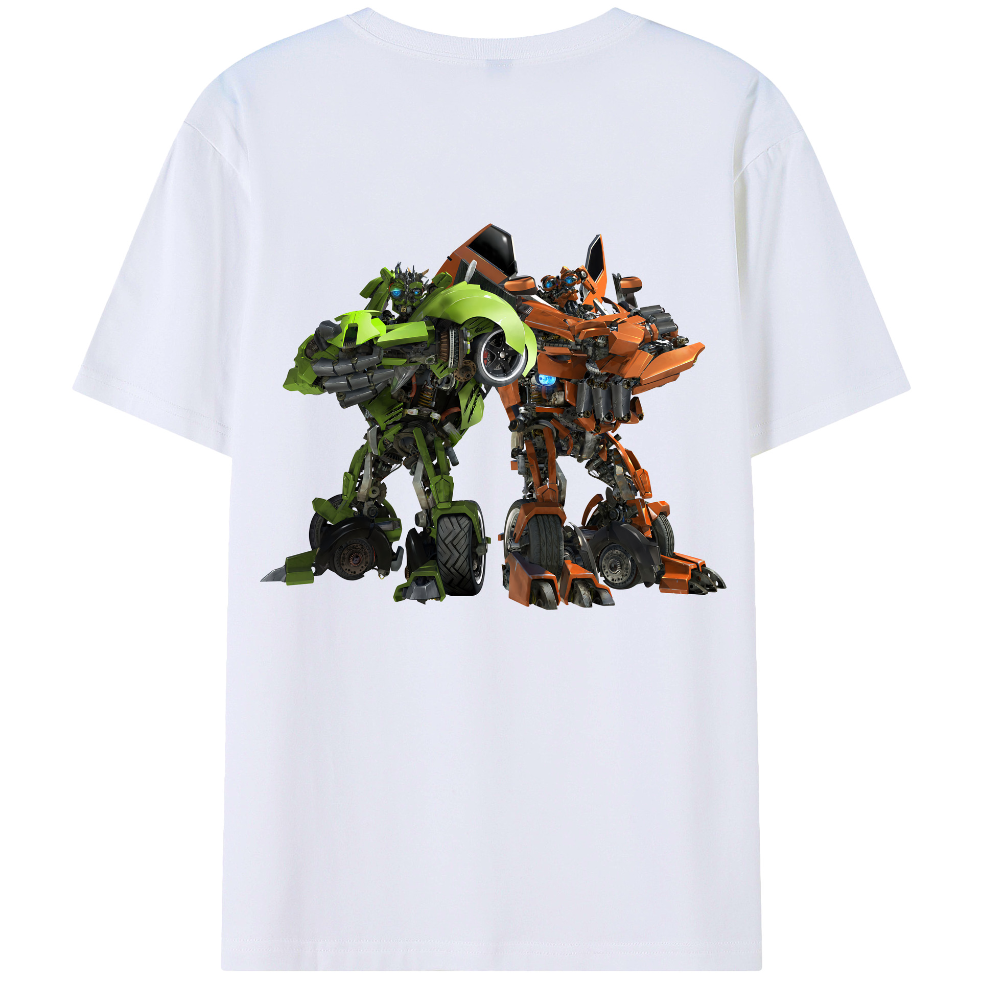 （画像用） Transformers トランスフォーマー 綿100％ メンズ半袖Tシャツ（バックプリント） 通気性