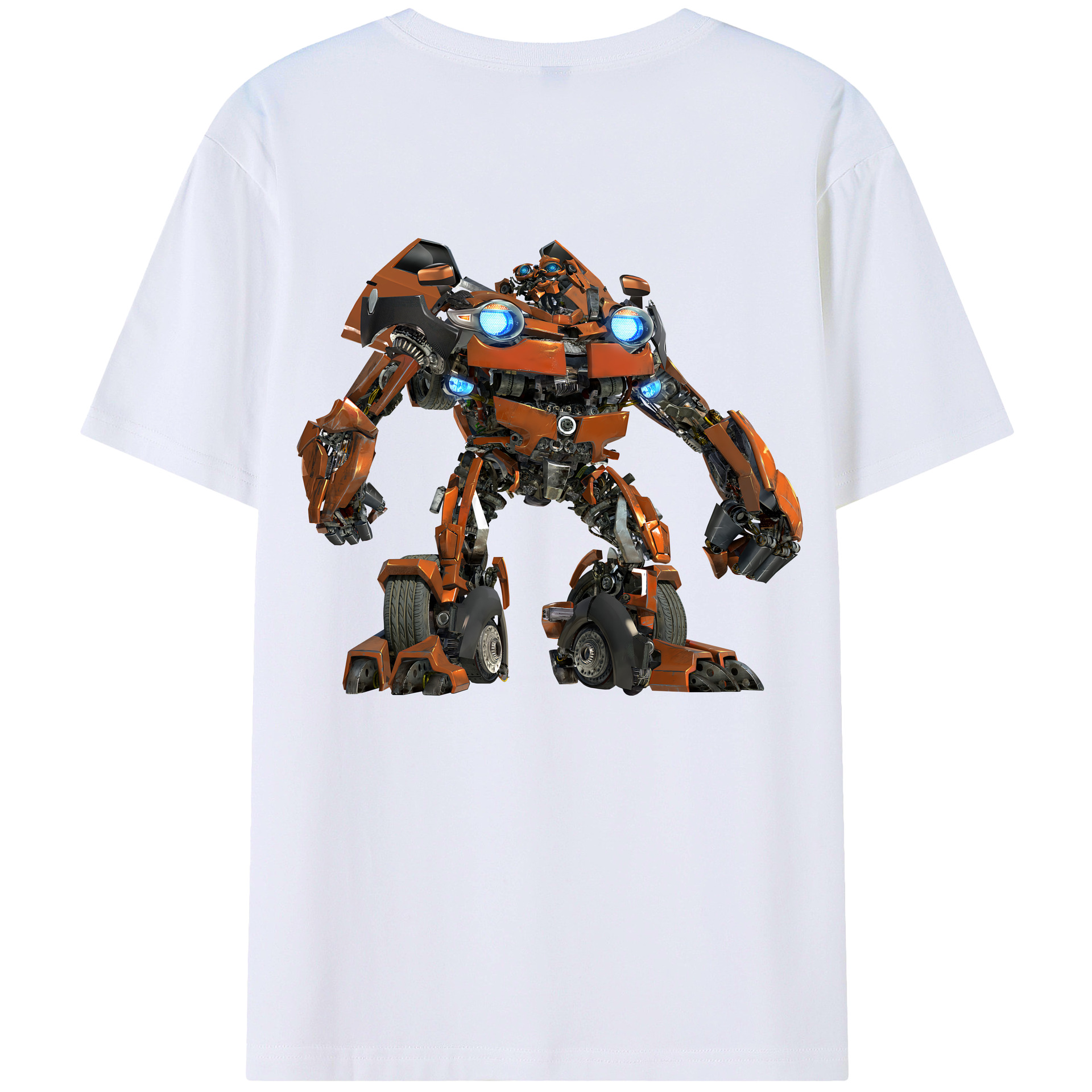 （画像用） Transformers トランスフォーマー 綿100％ メンズ半袖Tシャツ（バックプリント） 通気性