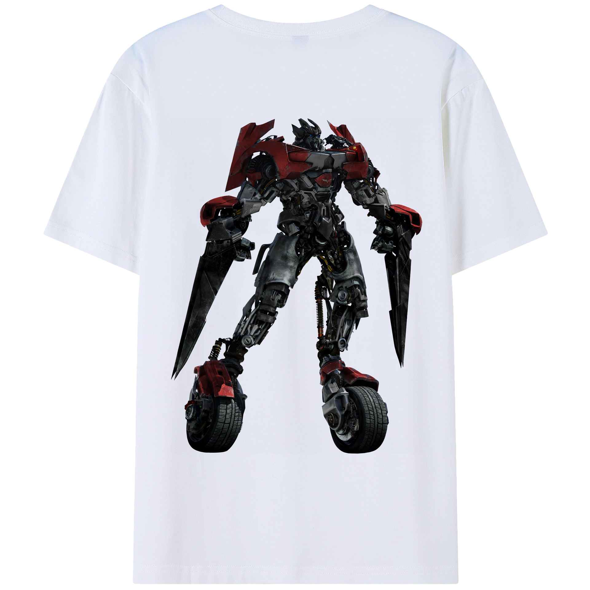 （画像用） Transformers トランスフォーマー 綿100％ メンズ半袖Tシャツ（バックプリント） 通気性
