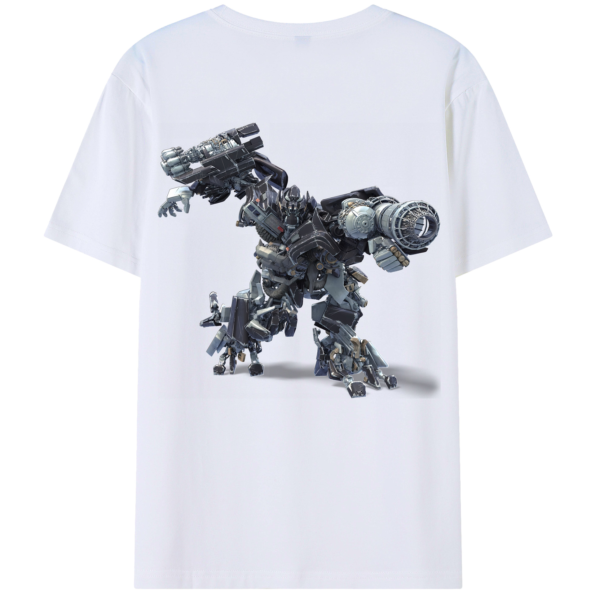 （画像用） Transformers トランスフォーマー 綿100％ メンズ半袖Tシャツ（バックプリント） 通気性