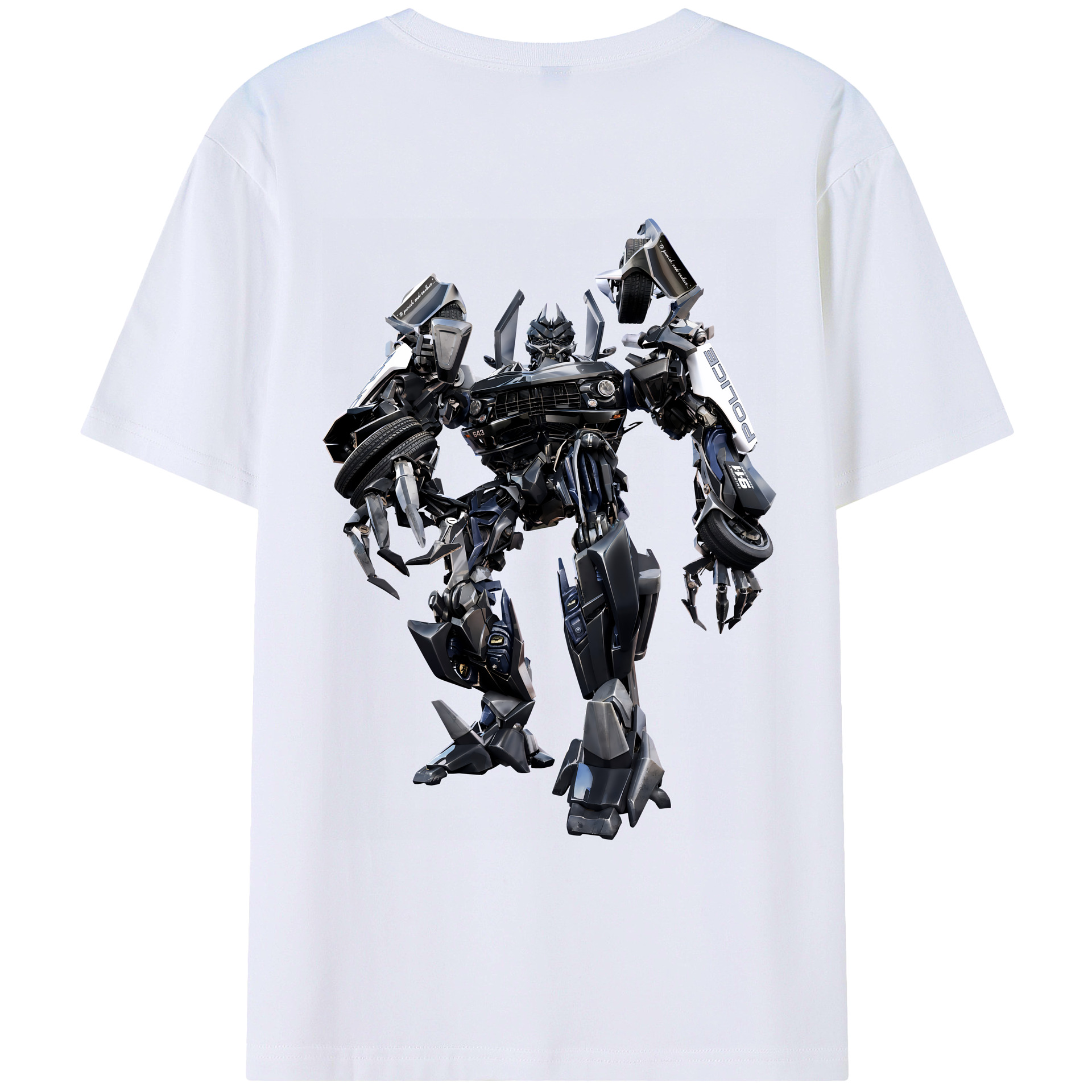 （画像用） Transformers トランスフォーマー 綿100％ メンズ半袖Tシャツ（バックプリント） 通気性