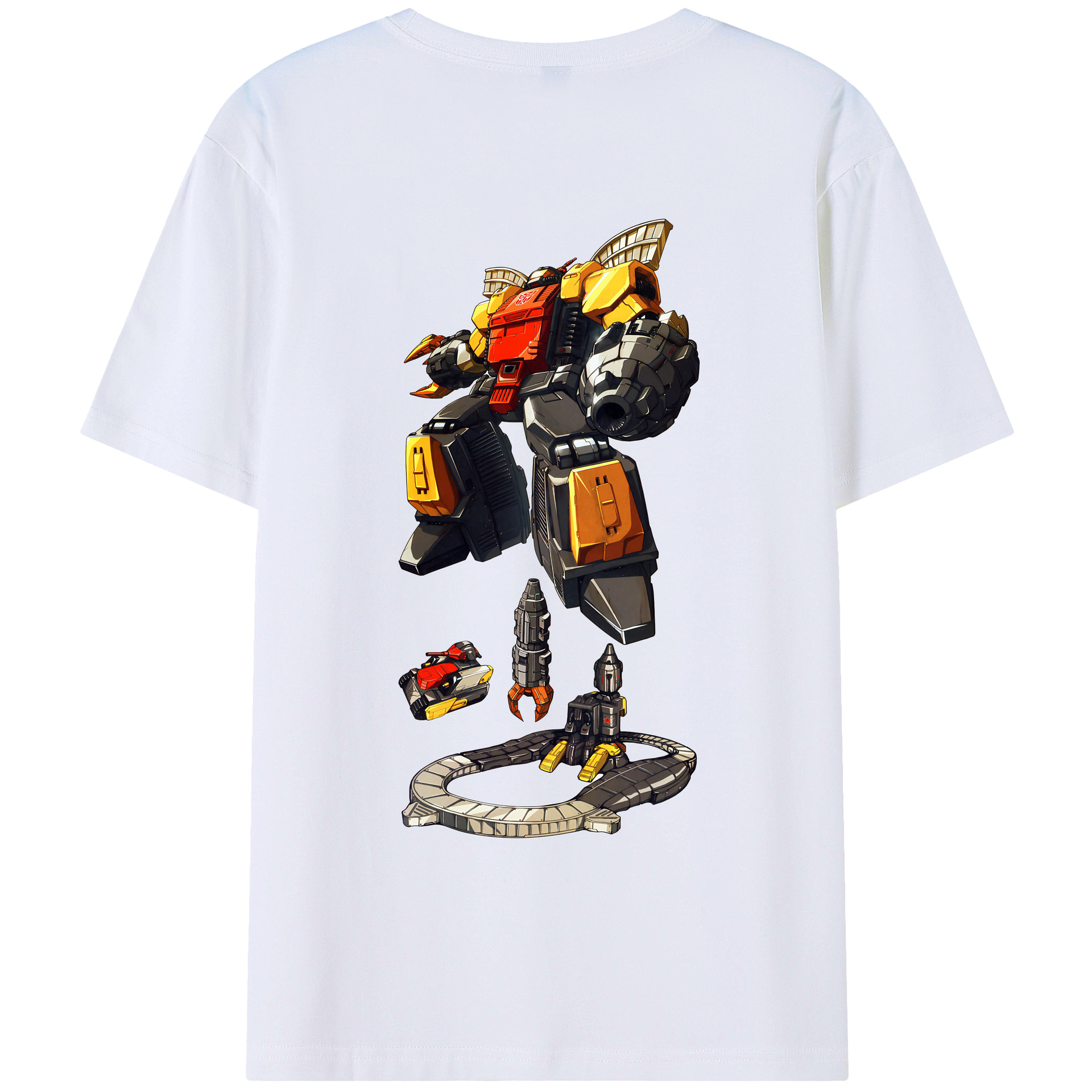 （画像用） Transformers トランスフォーマー 綿100％ メンズ半袖Tシャツ（バックプリント） 通気性