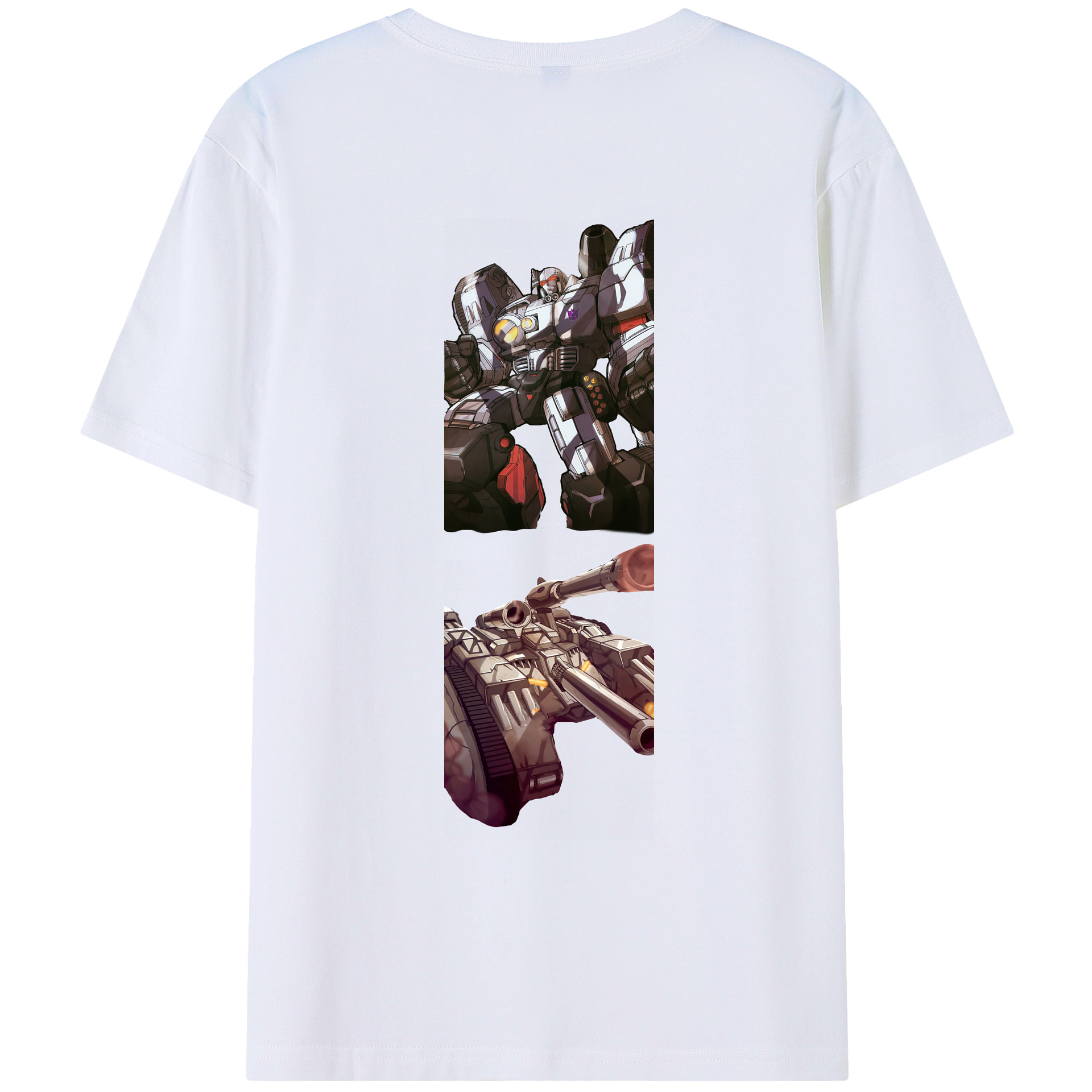 （画像用） Transformers トランスフォーマー 綿100％ メンズ半袖Tシャツ（バックプリント） 通気性