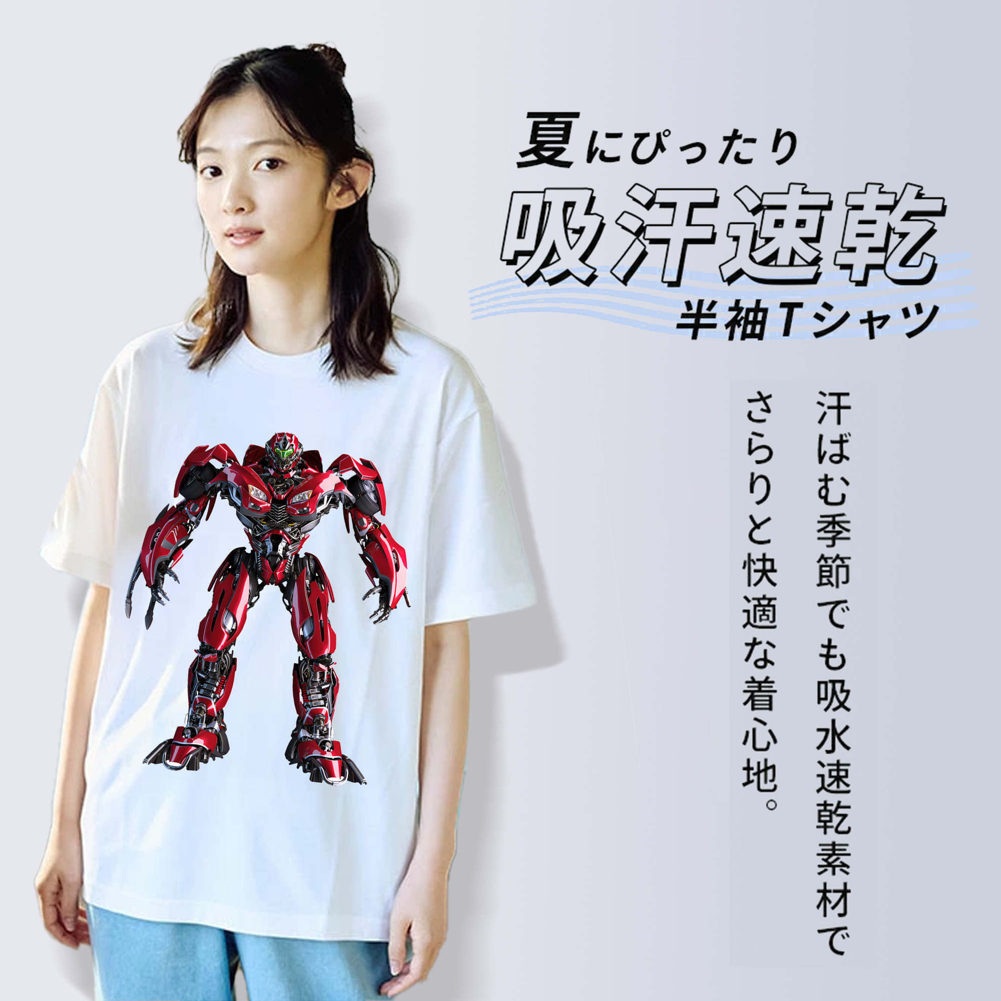 Transformers トランスフォーマー レディースカジュアルプリントTシャツ（綿100％）