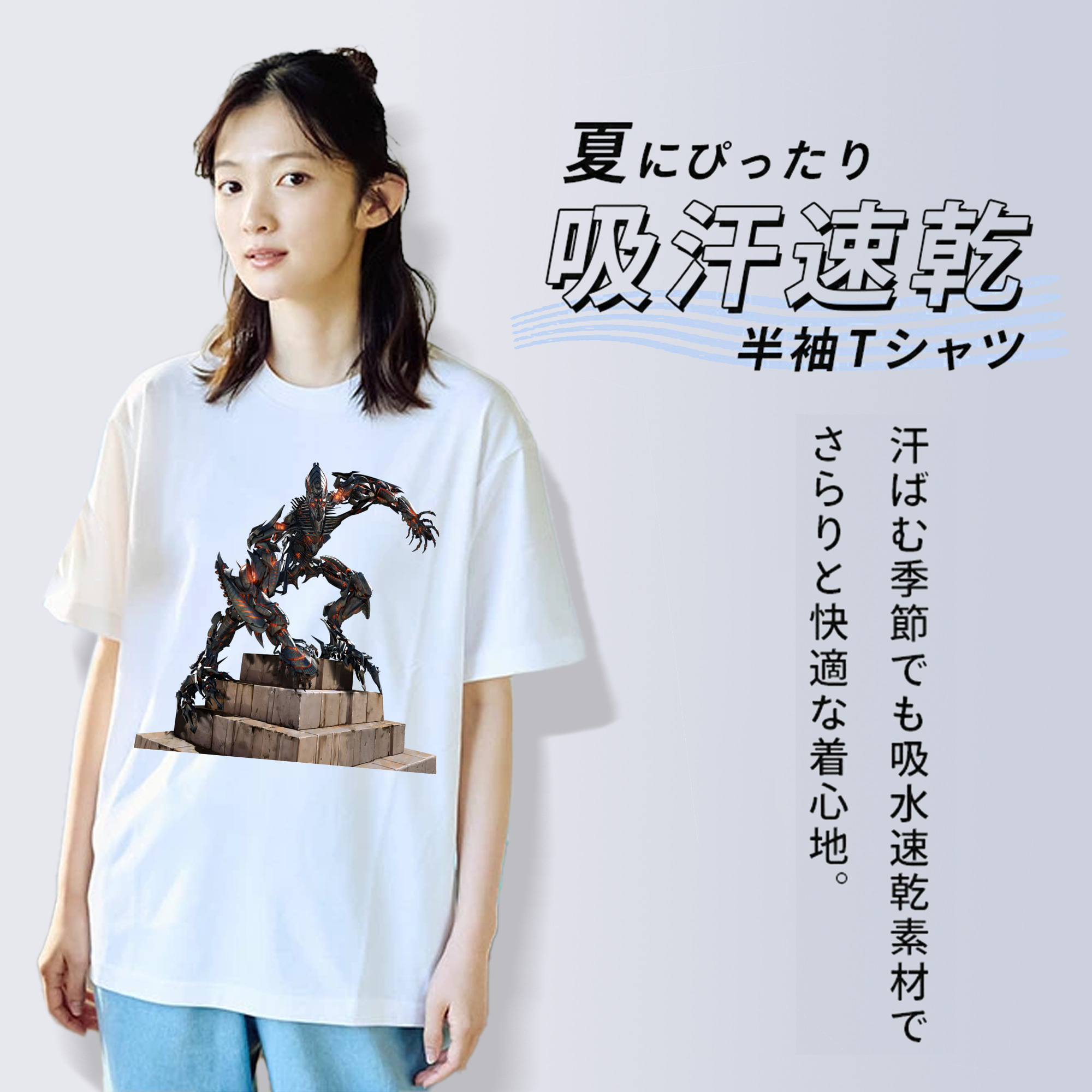 Transformers トランスフォーマー レディースカジュアルプリントTシャツ（綿100％）