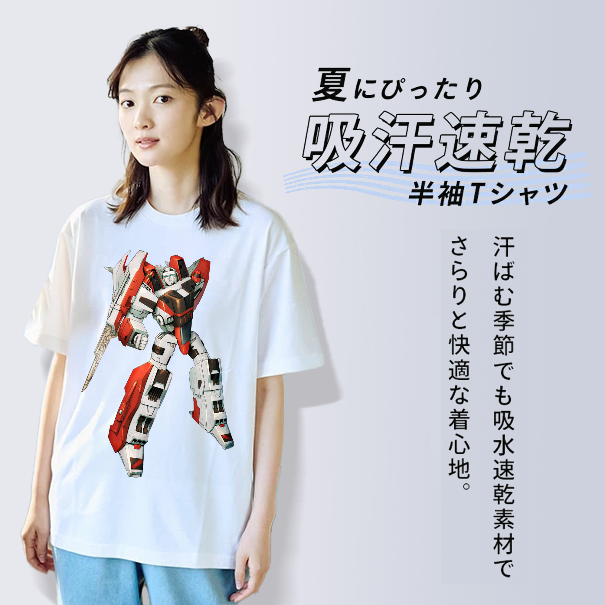 Transformers トランスフォーマー レディースカジュアルプリントTシャツ（綿100％）
