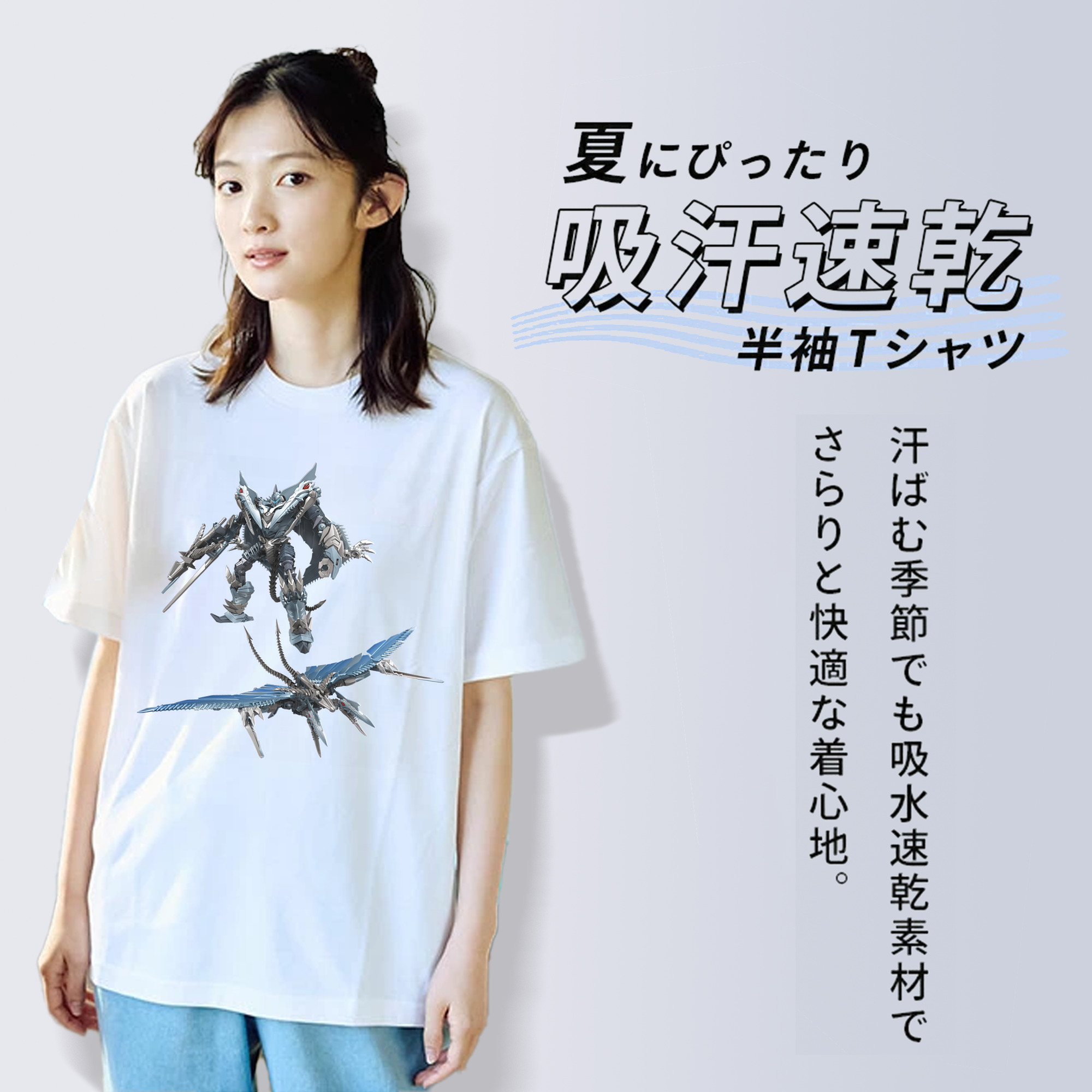 Transformers トランスフォーマー レディースカジュアルプリントTシャツ（綿100％）
