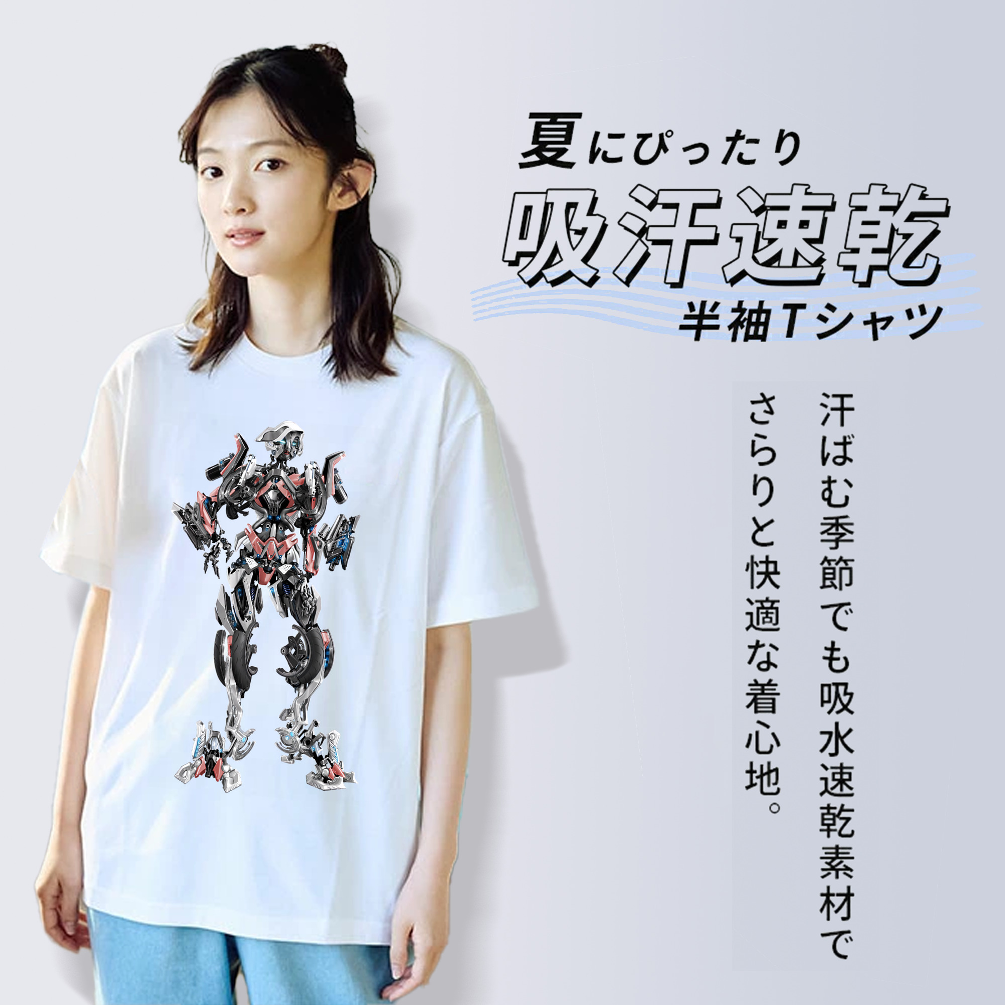 Transformers トランスフォーマー レディースカジュアルプリントTシャツ（綿100％）