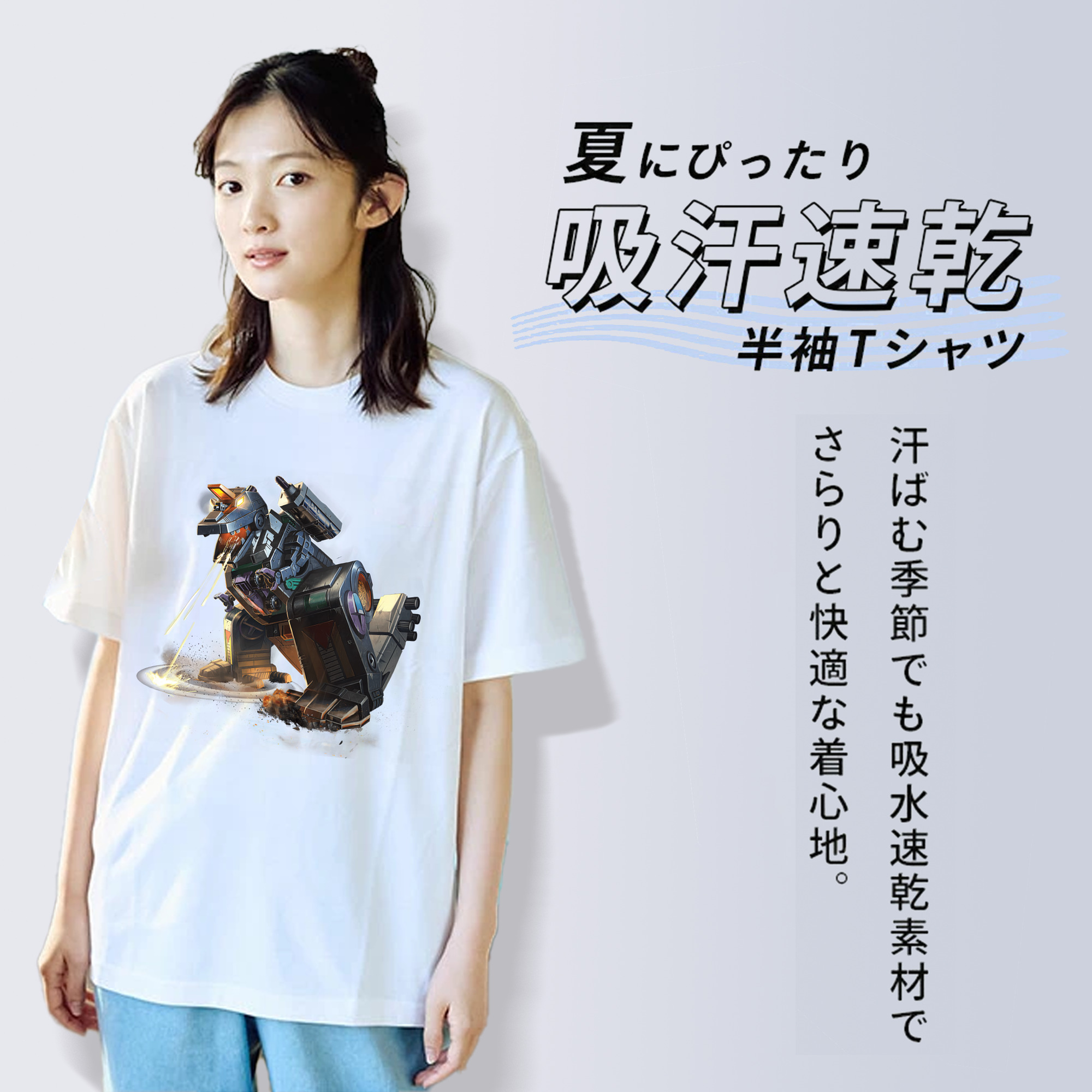 Transformers トランスフォーマー レディースカジュアルプリントTシャツ（綿100％）