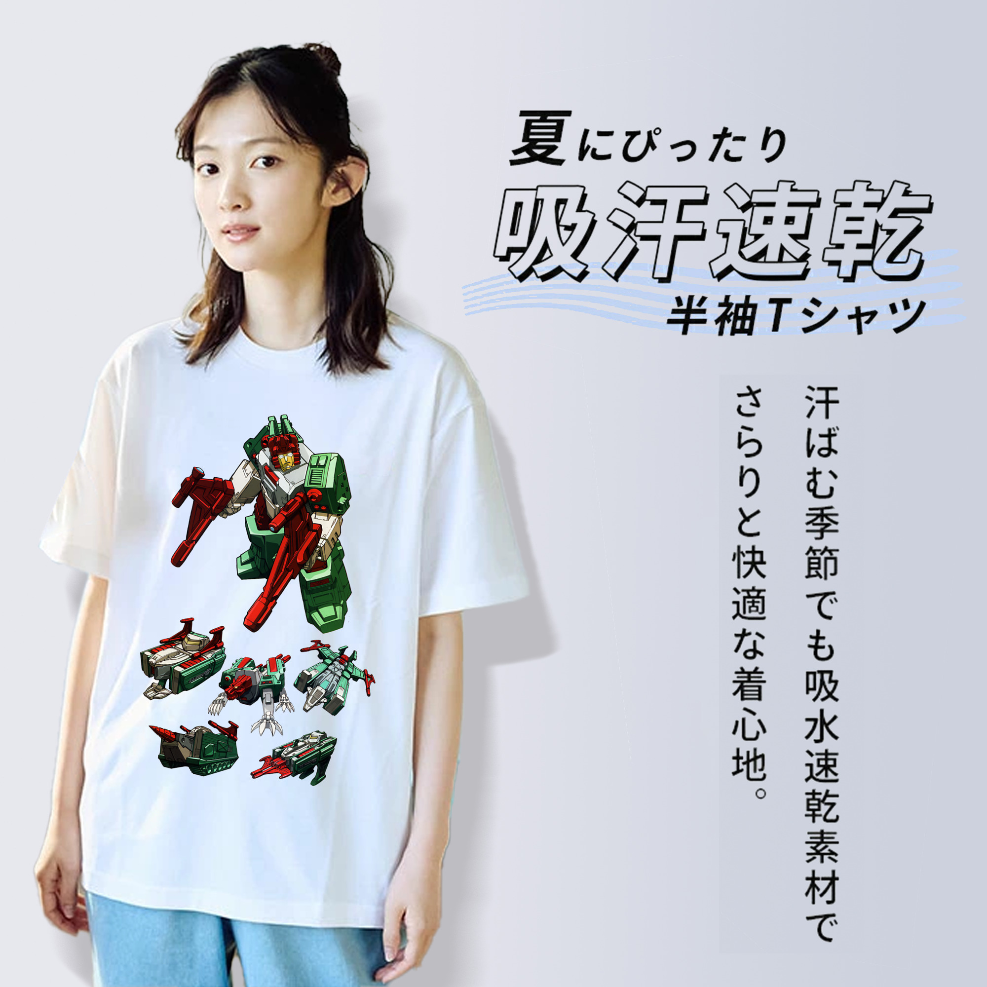Transformers トランスフォーマー レディースカジュアルプリントTシャツ（綿100％）