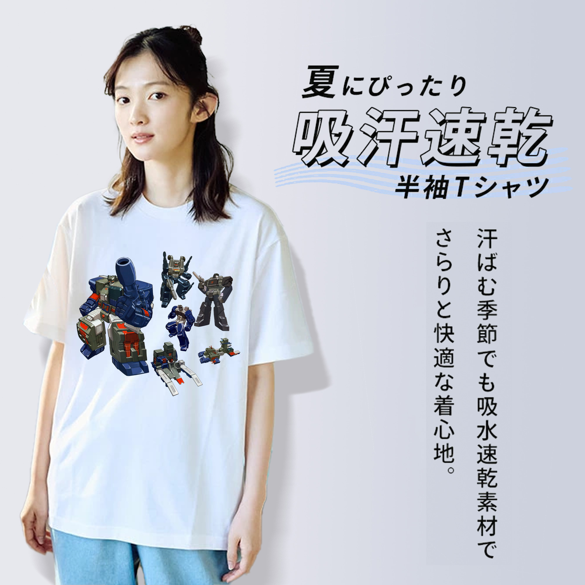 Transformers トランスフォーマー レディースカジュアルプリントTシャツ（綿100％）