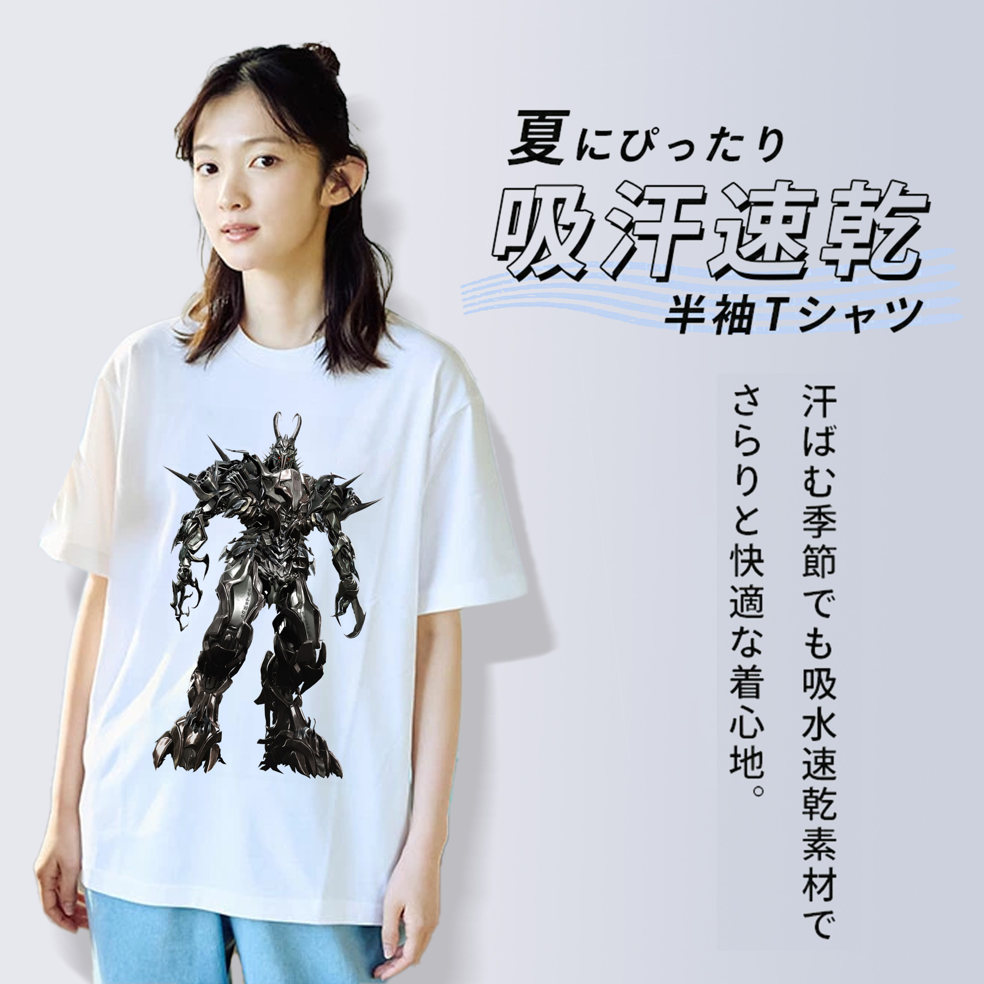 Transformers トランスフォーマー レディースカジュアルプリントTシャツ（綿100％）