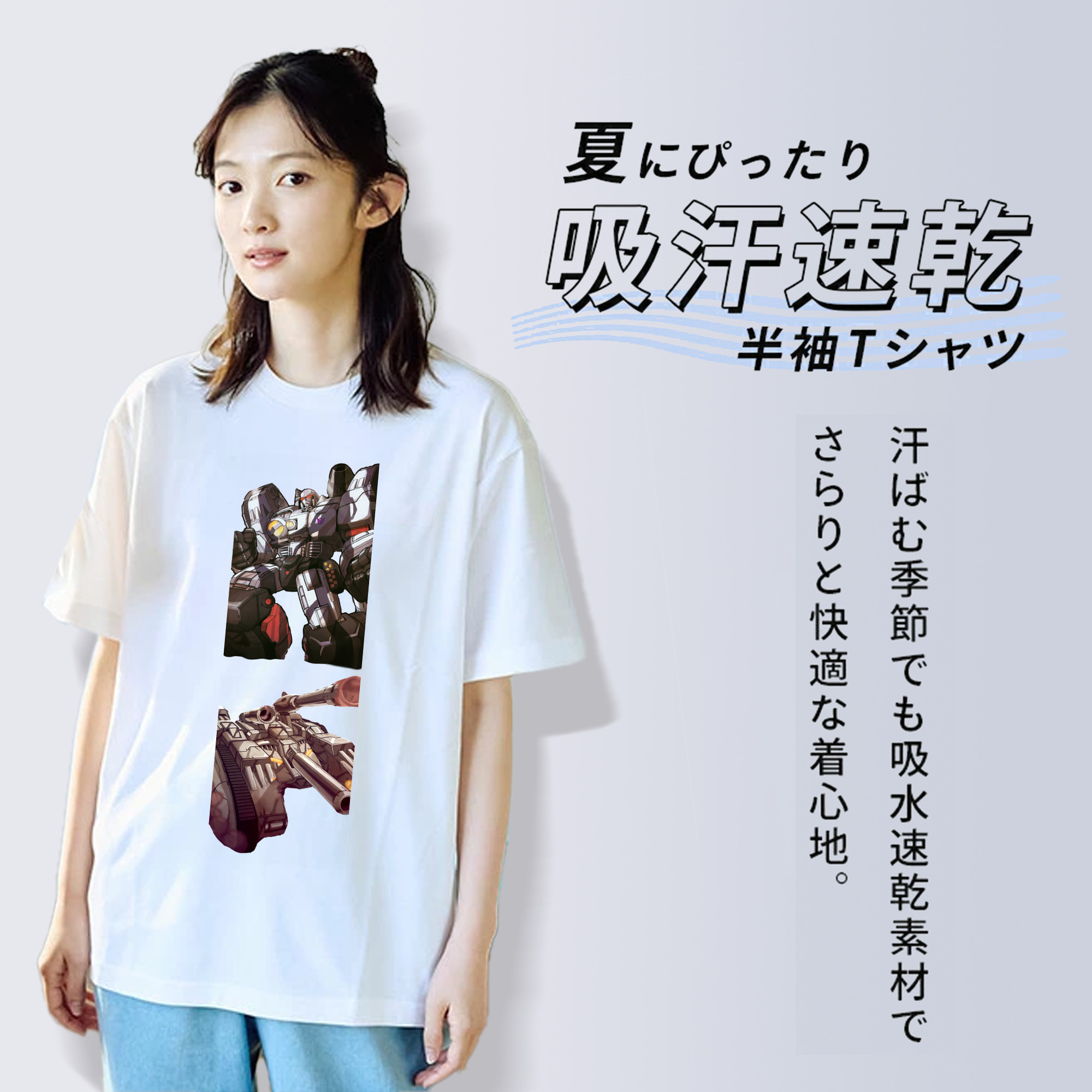 Transformers トランスフォーマー レディースカジュアルプリントTシャツ（綿100％）