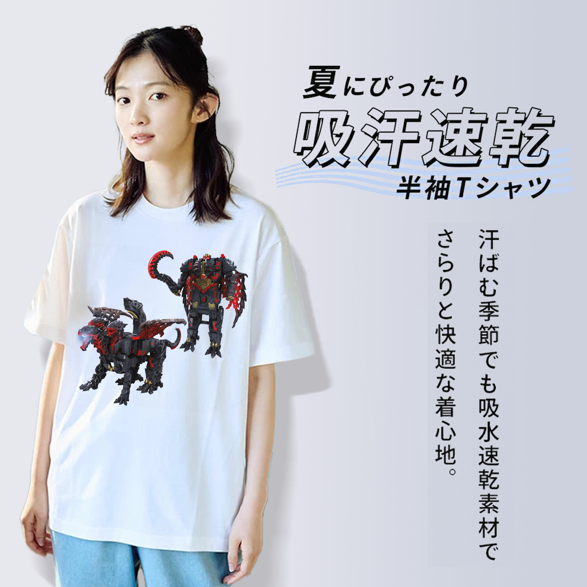 Transformers トランスフォーマー レディースカジュアルプリントTシャツ（綿100％）