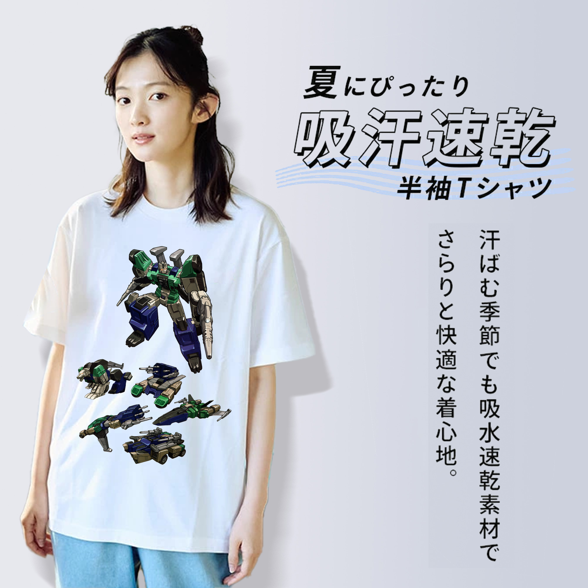 Transformers トランスフォーマー レディースカジュアルプリントTシャツ（綿100％）