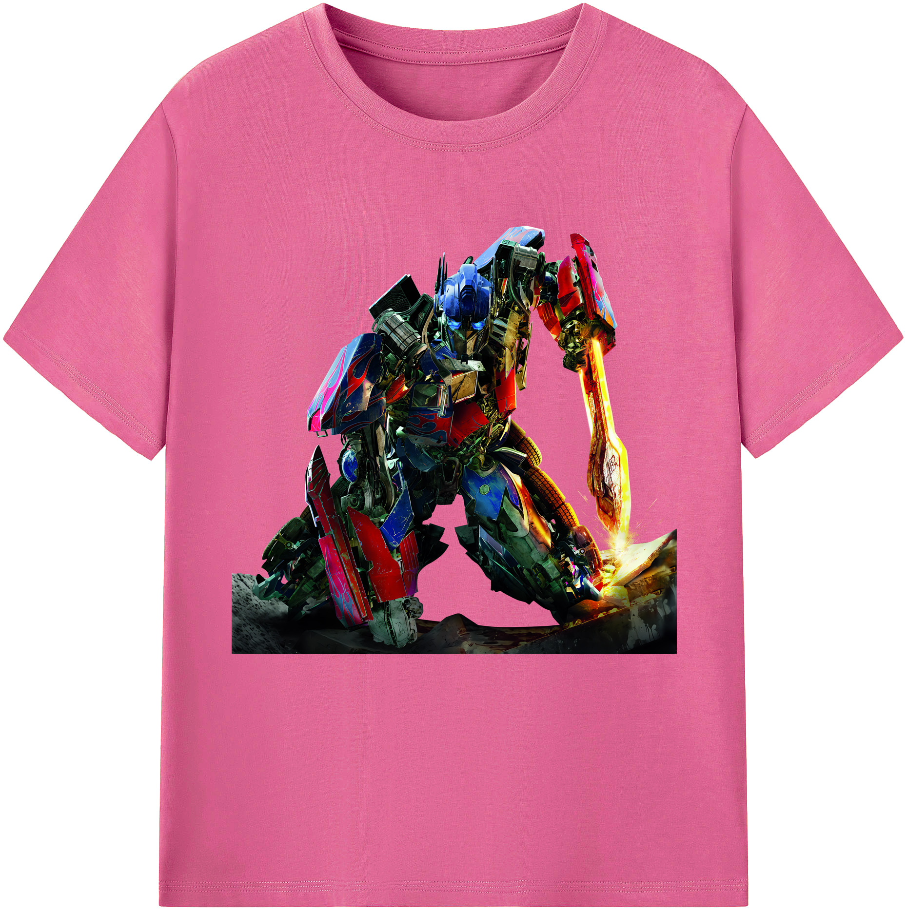（画像用） Transformers トランスフォーマー レディースカジュアルプリントTシャツ（綿100％）