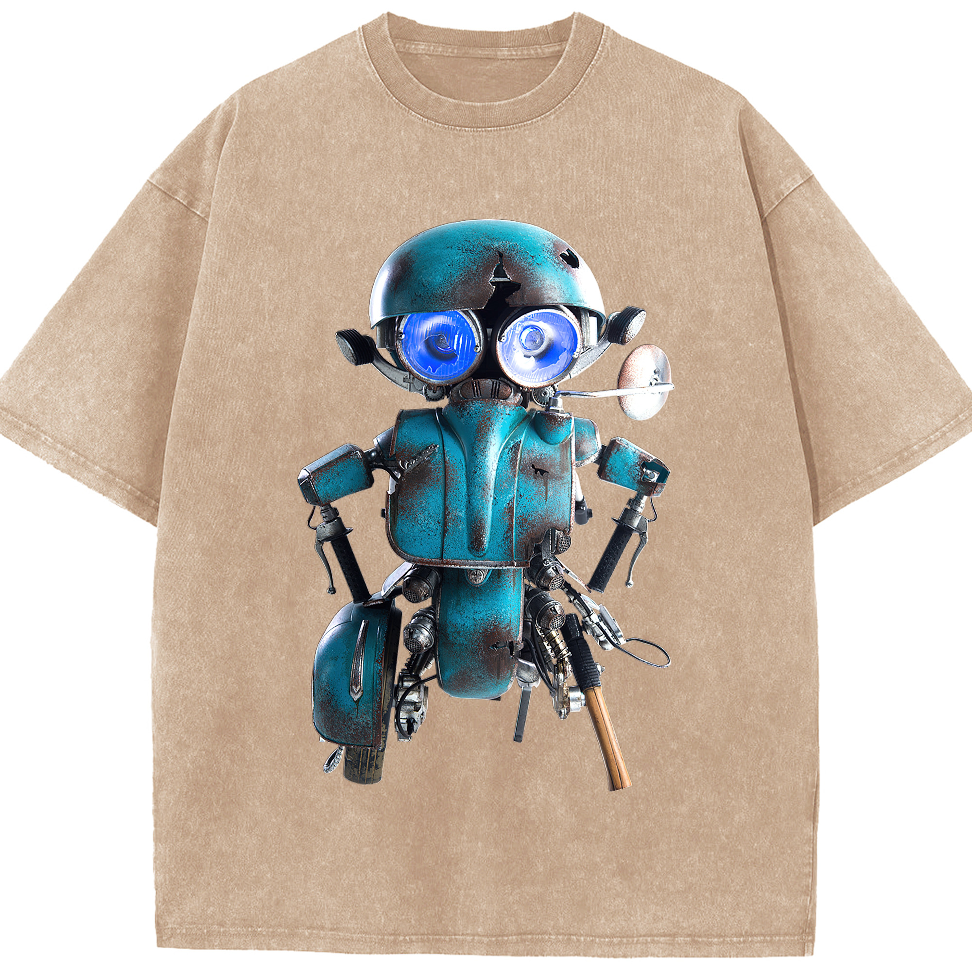 （画像用）  綿100% ヴィンテージ風 半袖Tシャツ（フロントプリント）