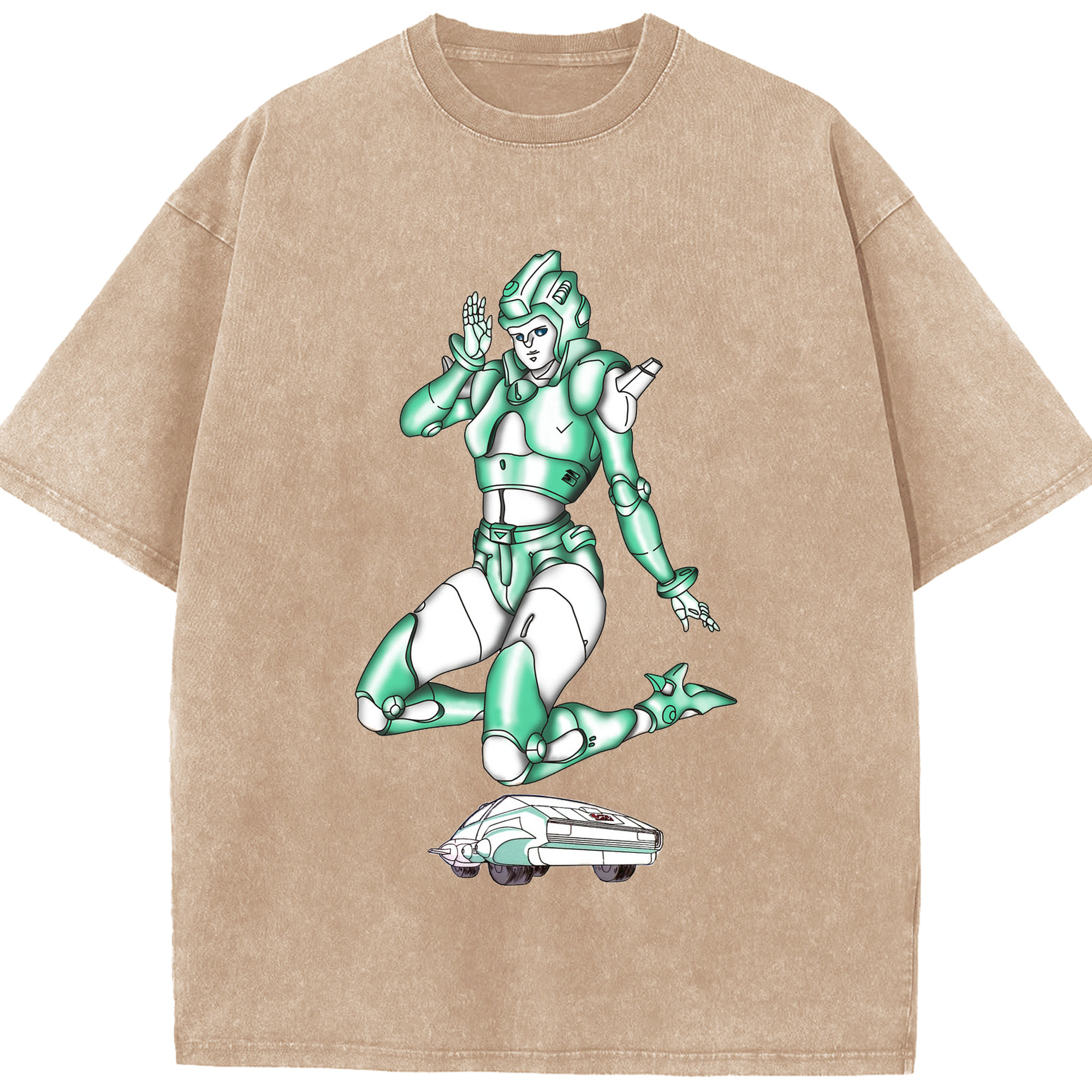 （画像用）  綿100% ヴィンテージ風 半袖Tシャツ（フロントプリント）