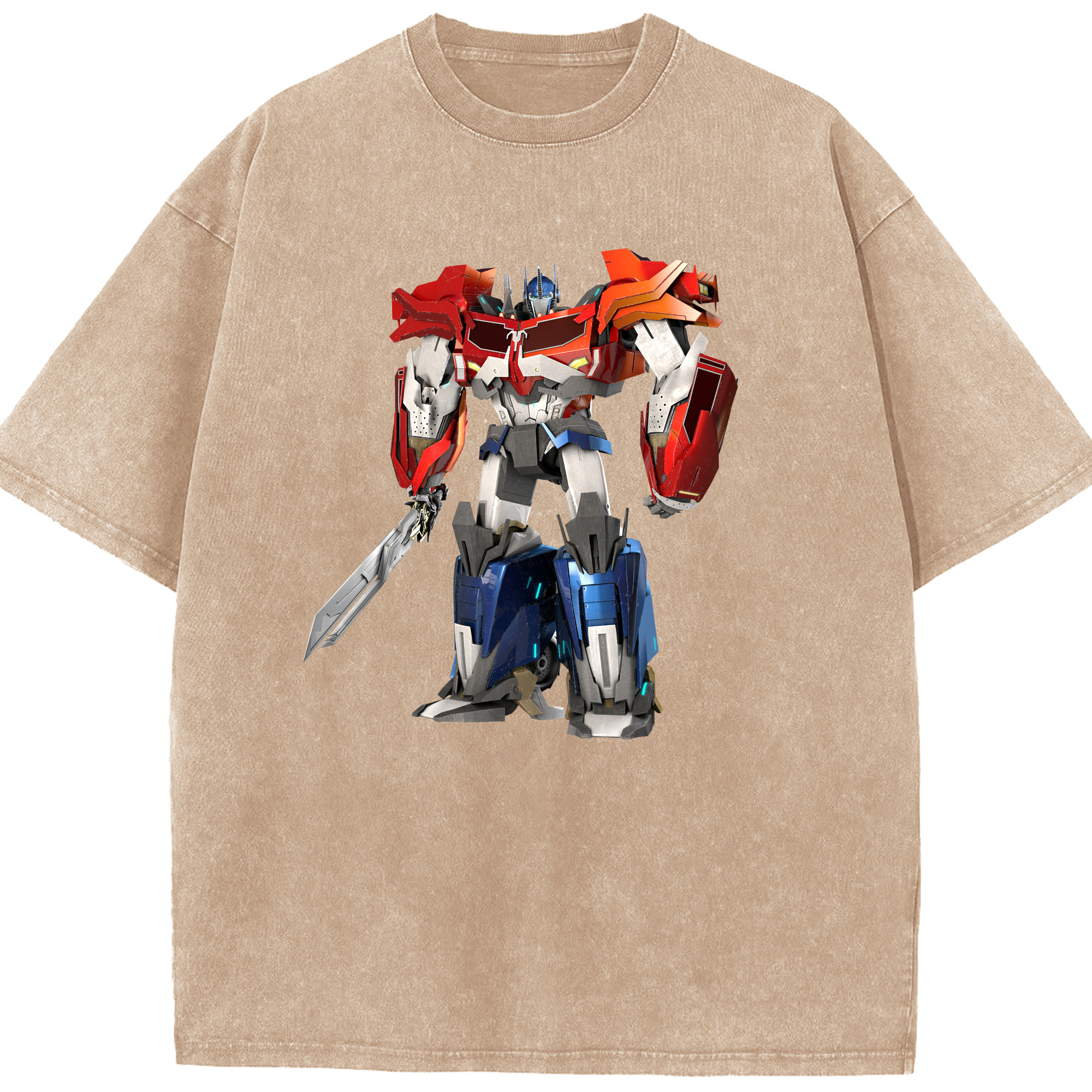 （画像用）  綿100% ヴィンテージ風 半袖Tシャツ（フロントプリント）