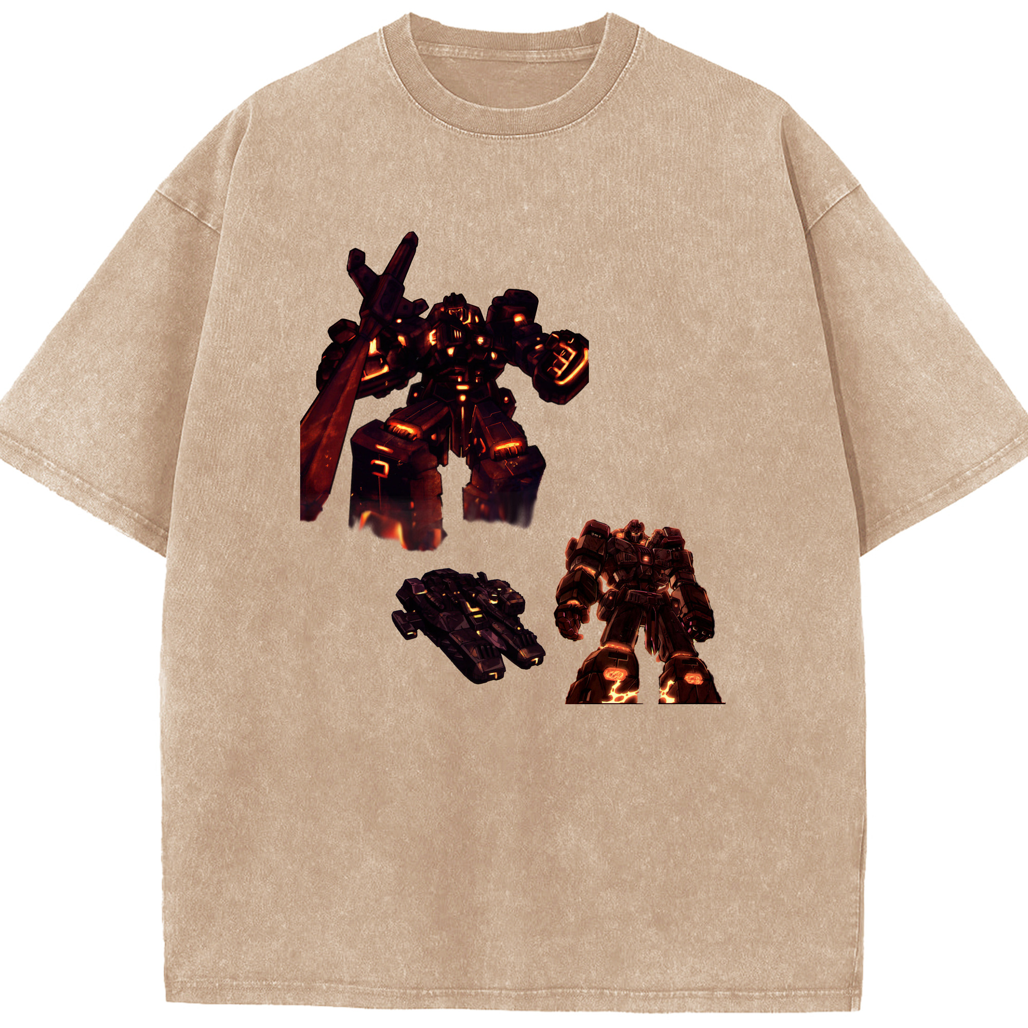 （画像用）  綿100% ヴィンテージ風 半袖Tシャツ（フロントプリント）