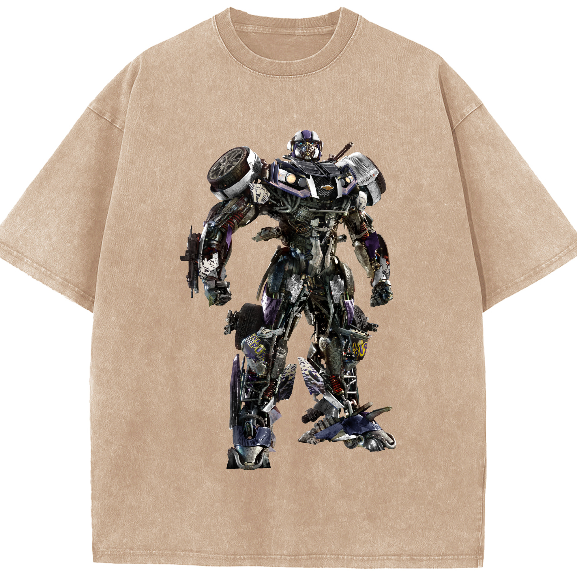 （画像用）  綿100% ヴィンテージ風 半袖Tシャツ（フロントプリント）