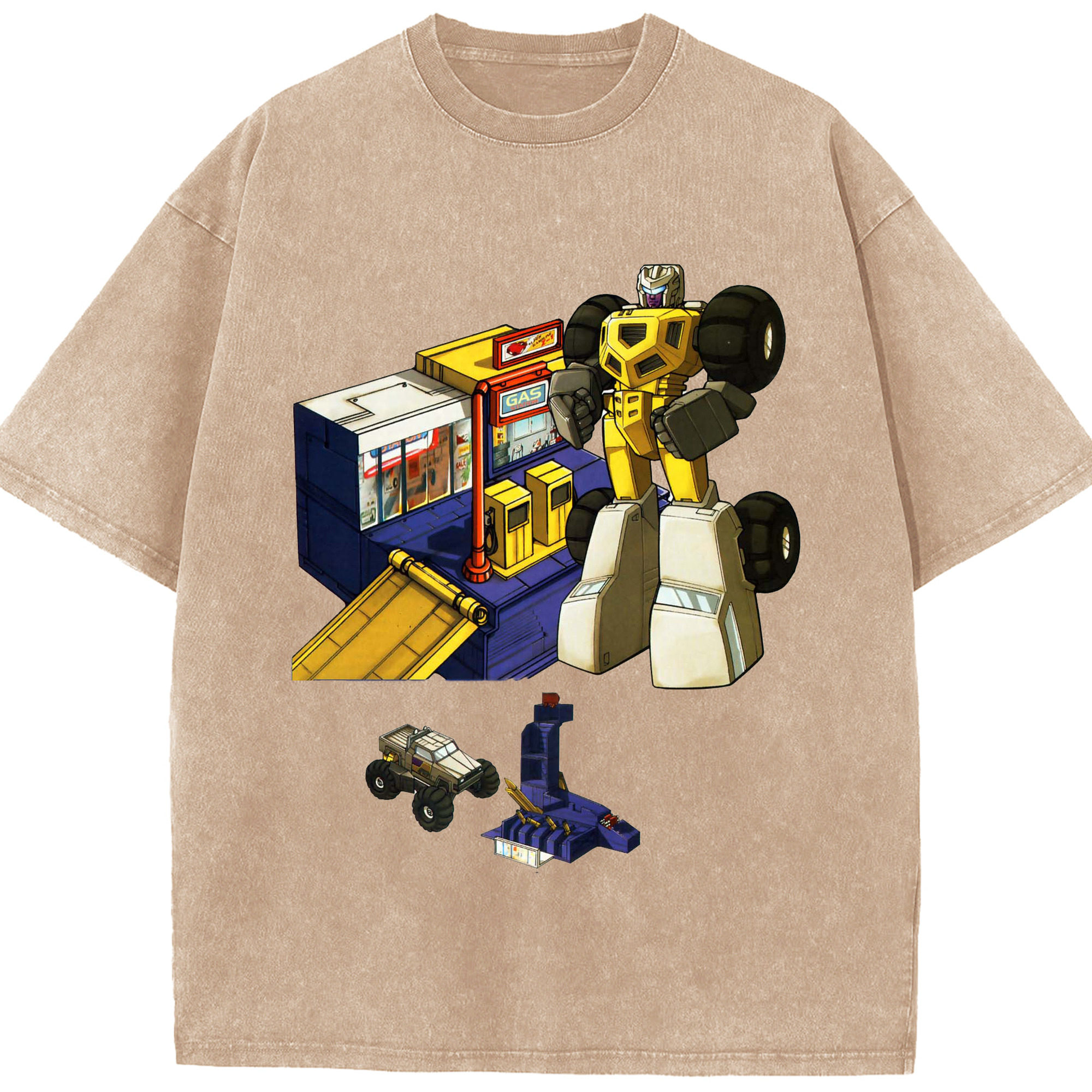 （画像用）  綿100% ヴィンテージ風 半袖Tシャツ（フロントプリント）