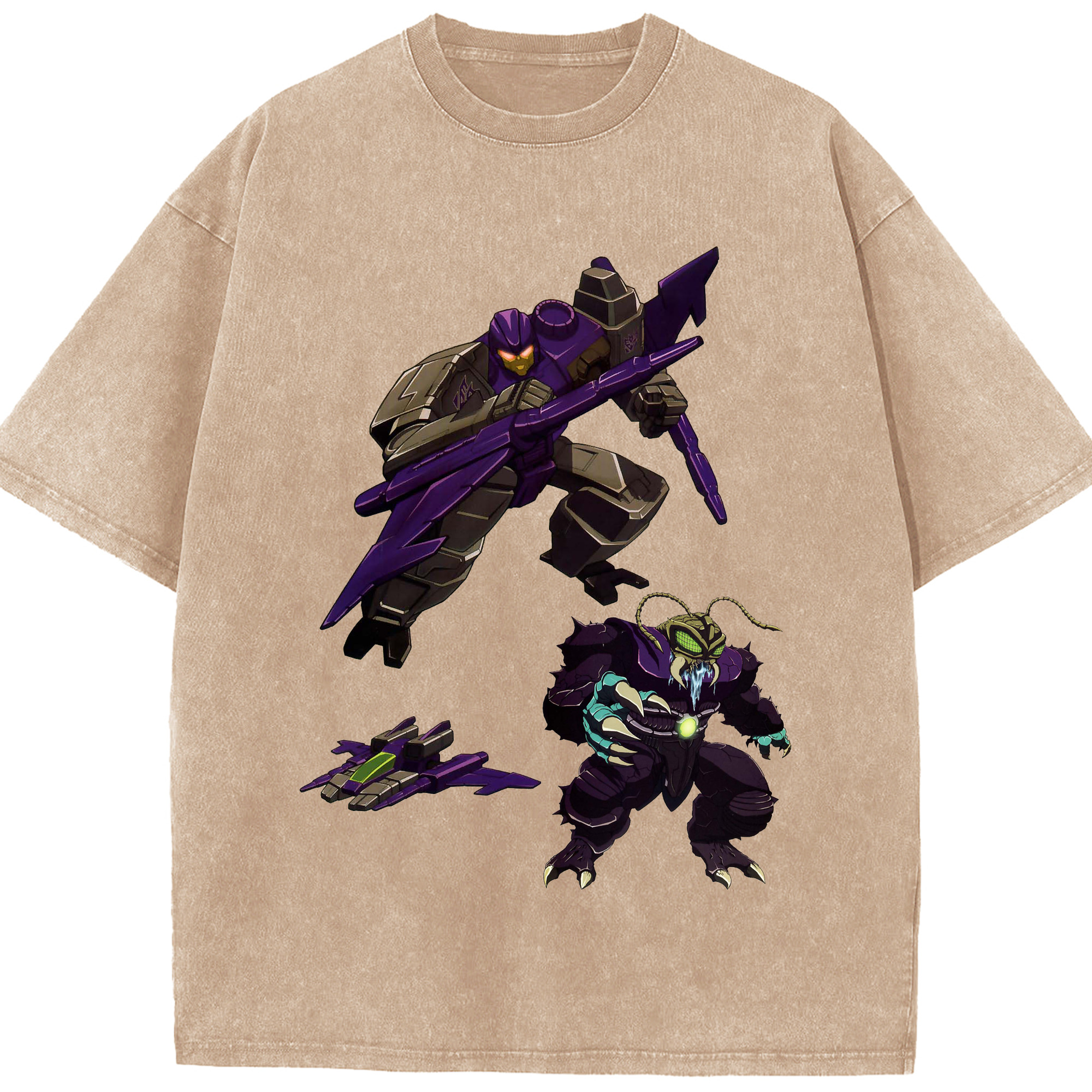 （画像用）  綿100% ヴィンテージ風 半袖Tシャツ（フロントプリント）