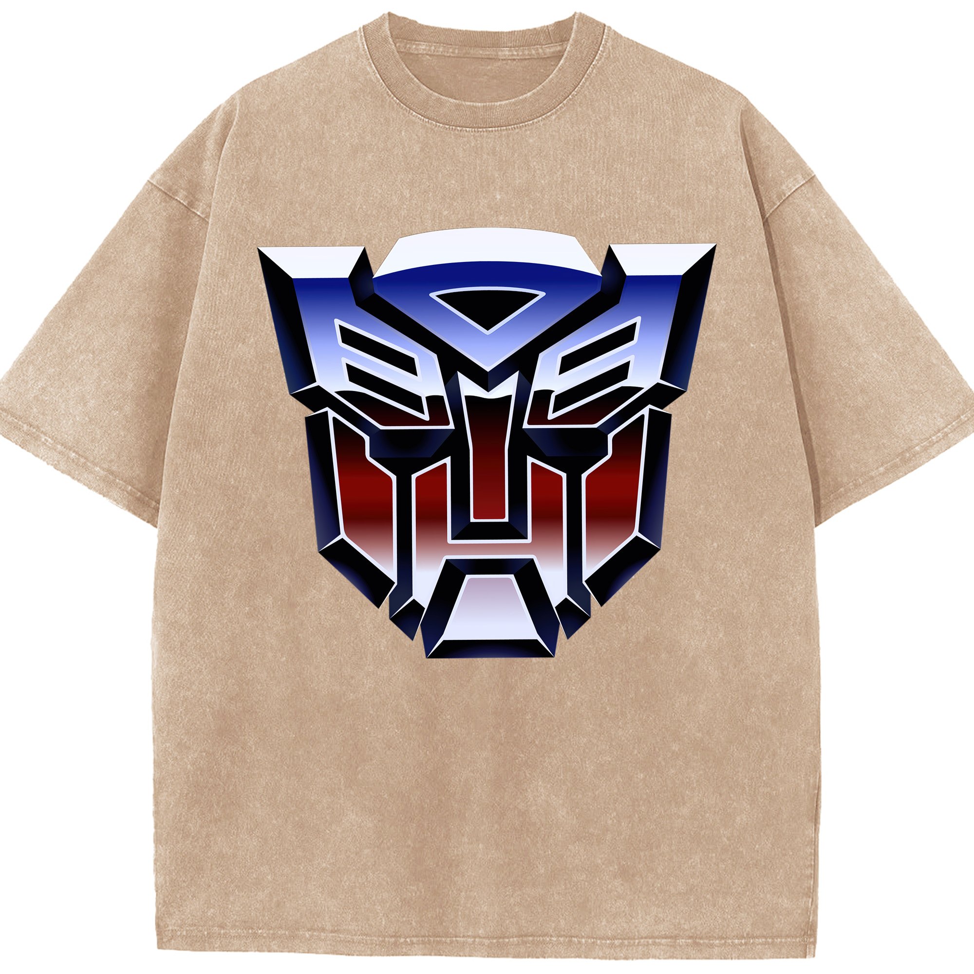 （画像用）  綿100% ヴィンテージ風 半袖Tシャツ（フロントプリント）