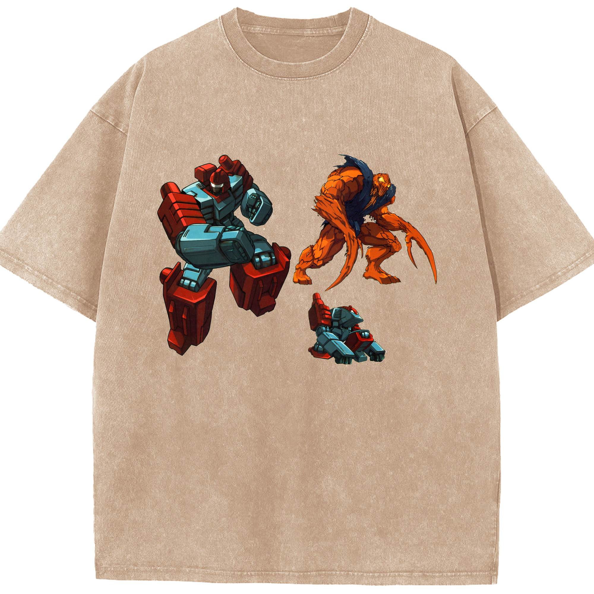 （画像用）  綿100% ヴィンテージ風 半袖Tシャツ（フロントプリント）