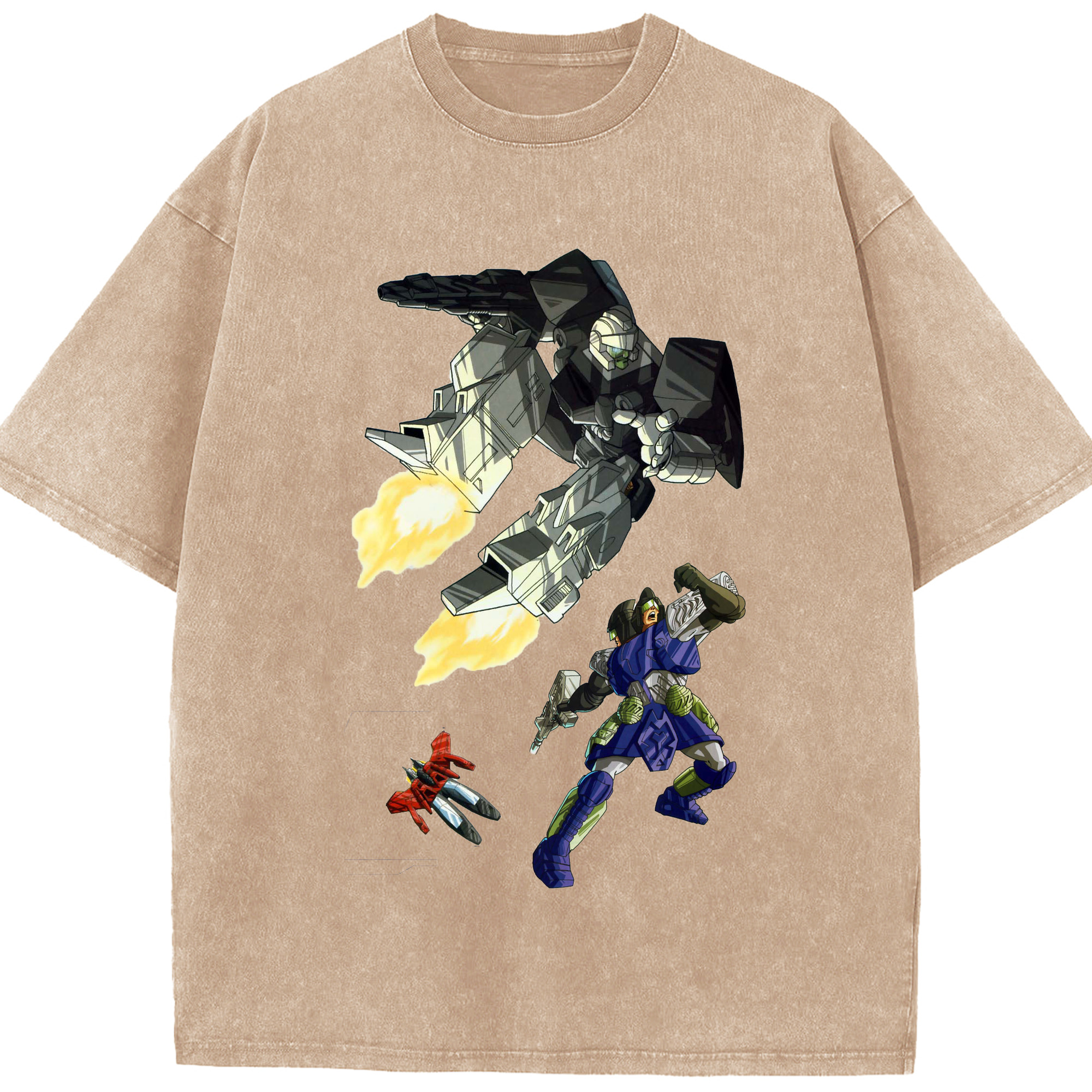 （画像用）  綿100% ヴィンテージ風 半袖Tシャツ（フロントプリント）