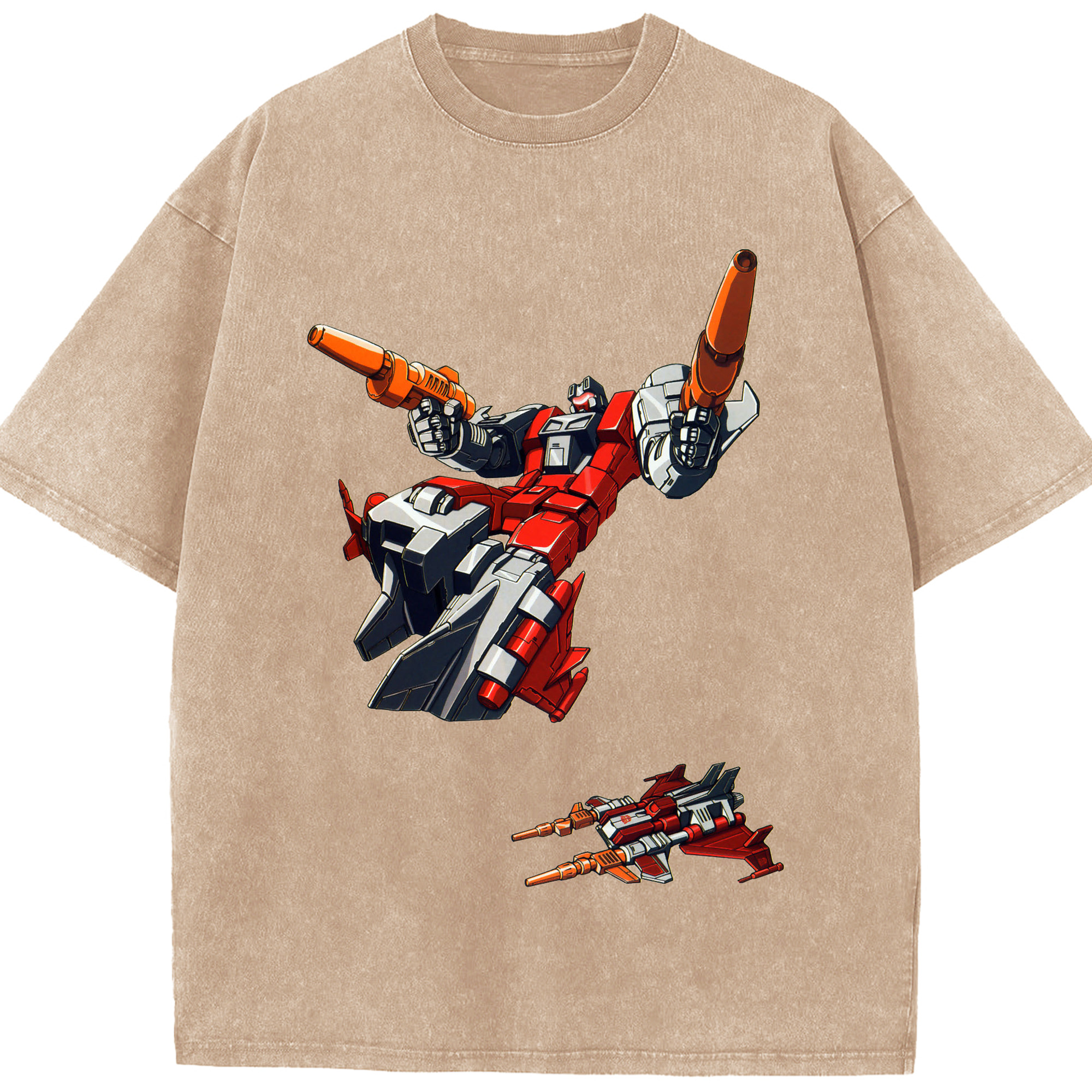 （画像用）  綿100% ヴィンテージ風 半袖Tシャツ（フロントプリント）