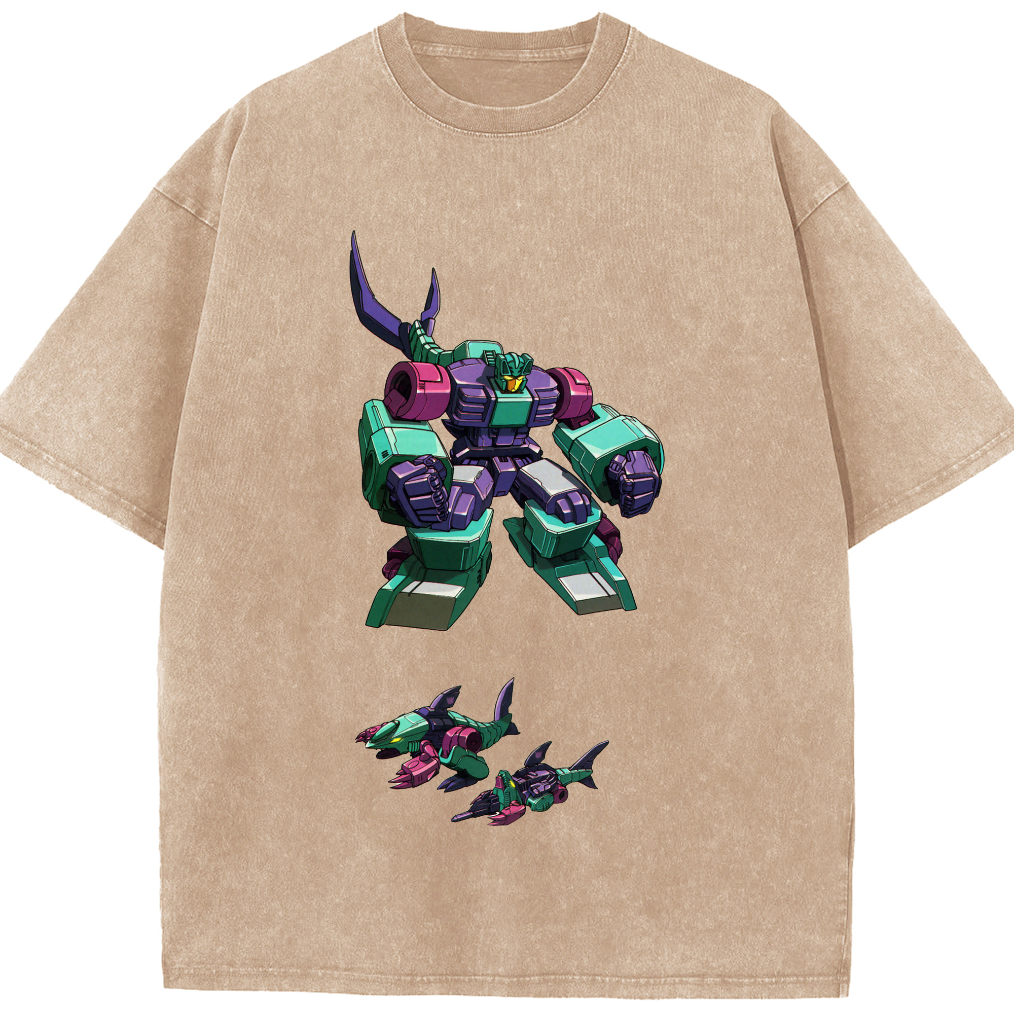 （画像用）  綿100% ヴィンテージ風 半袖Tシャツ（フロントプリント）